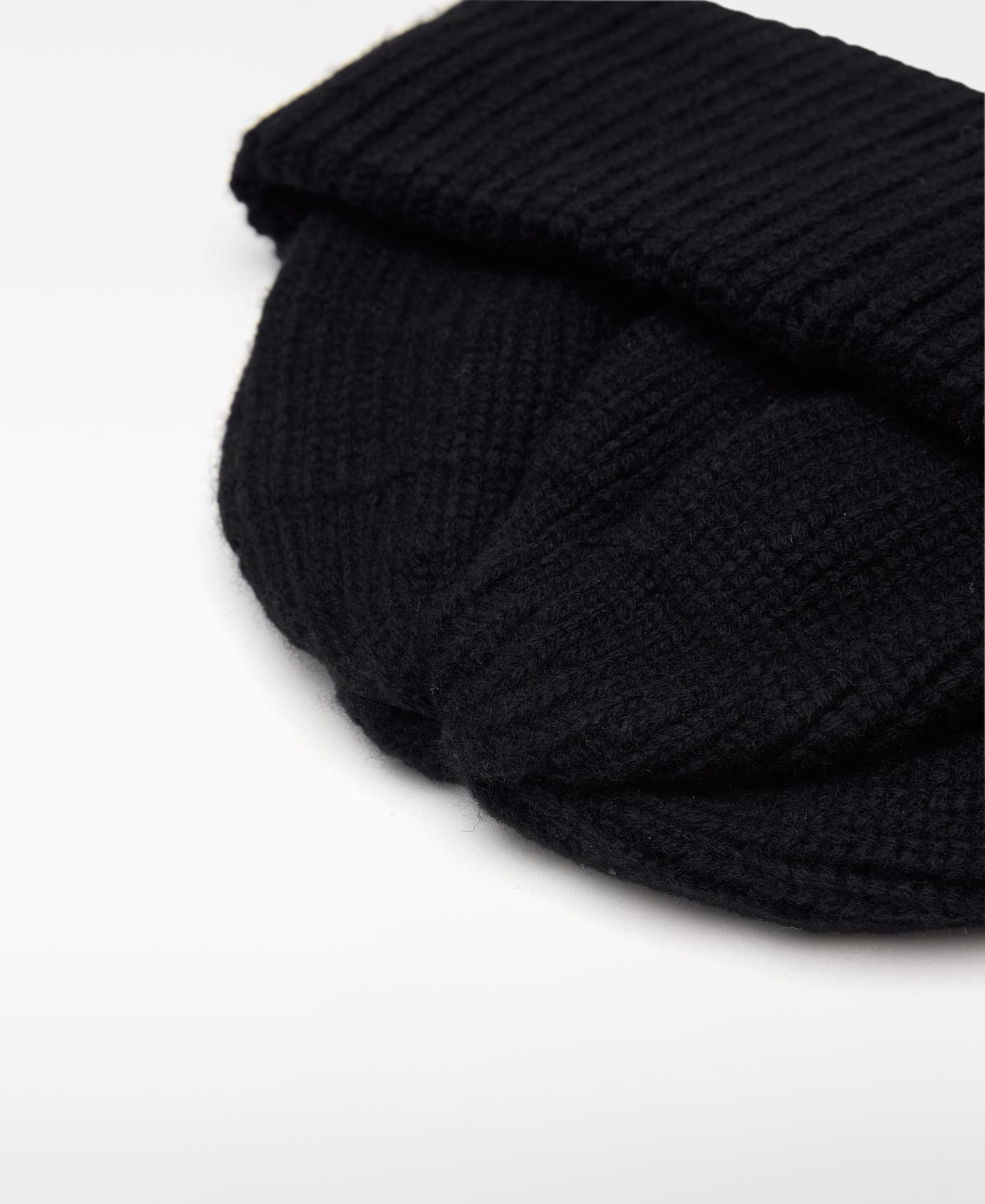Gorro Beanie de Lã em Malha Grossa Azul-marinho-3