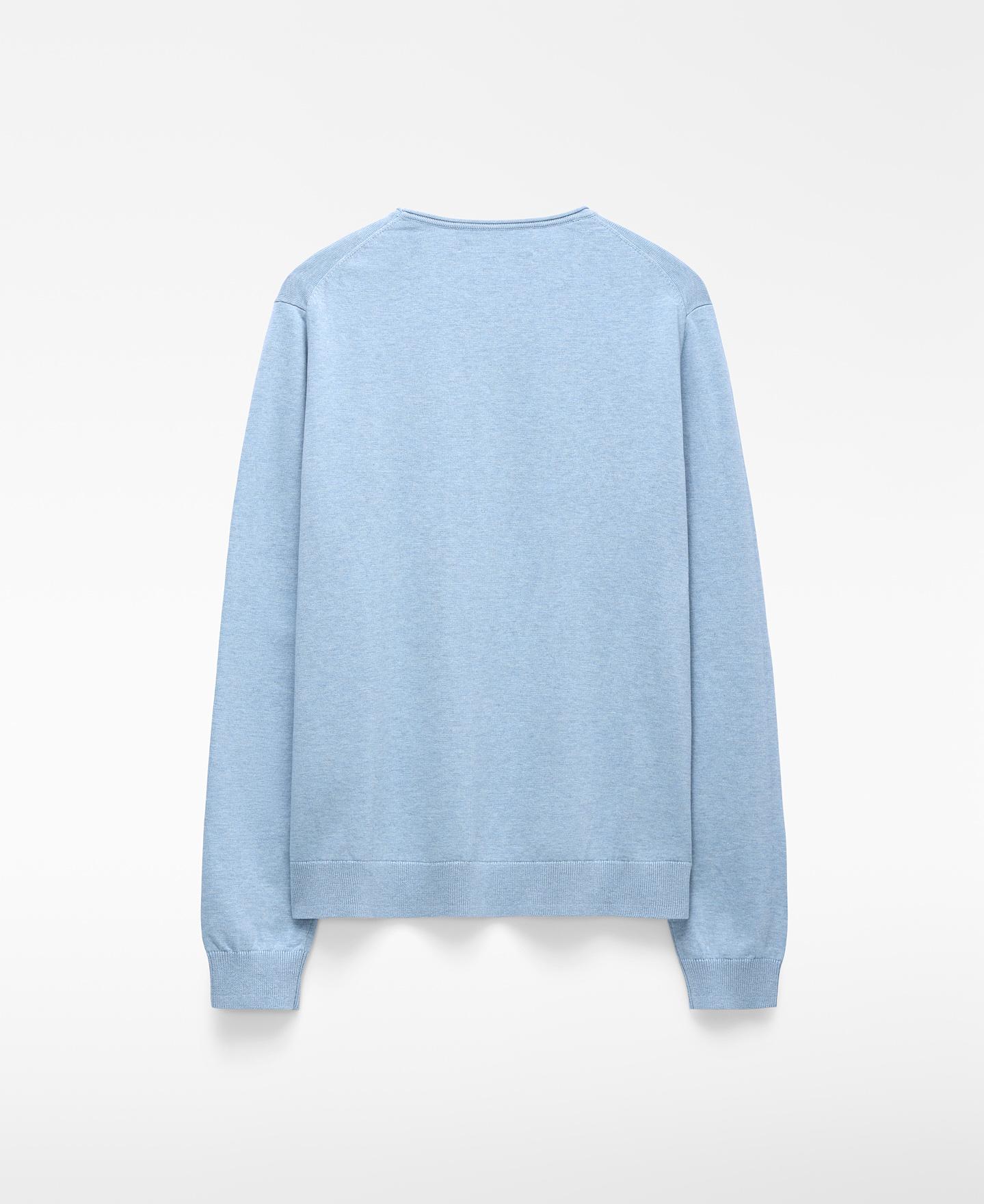 Camisola de Gola Rolo em Algodão Orgânico Azul-celeste-6