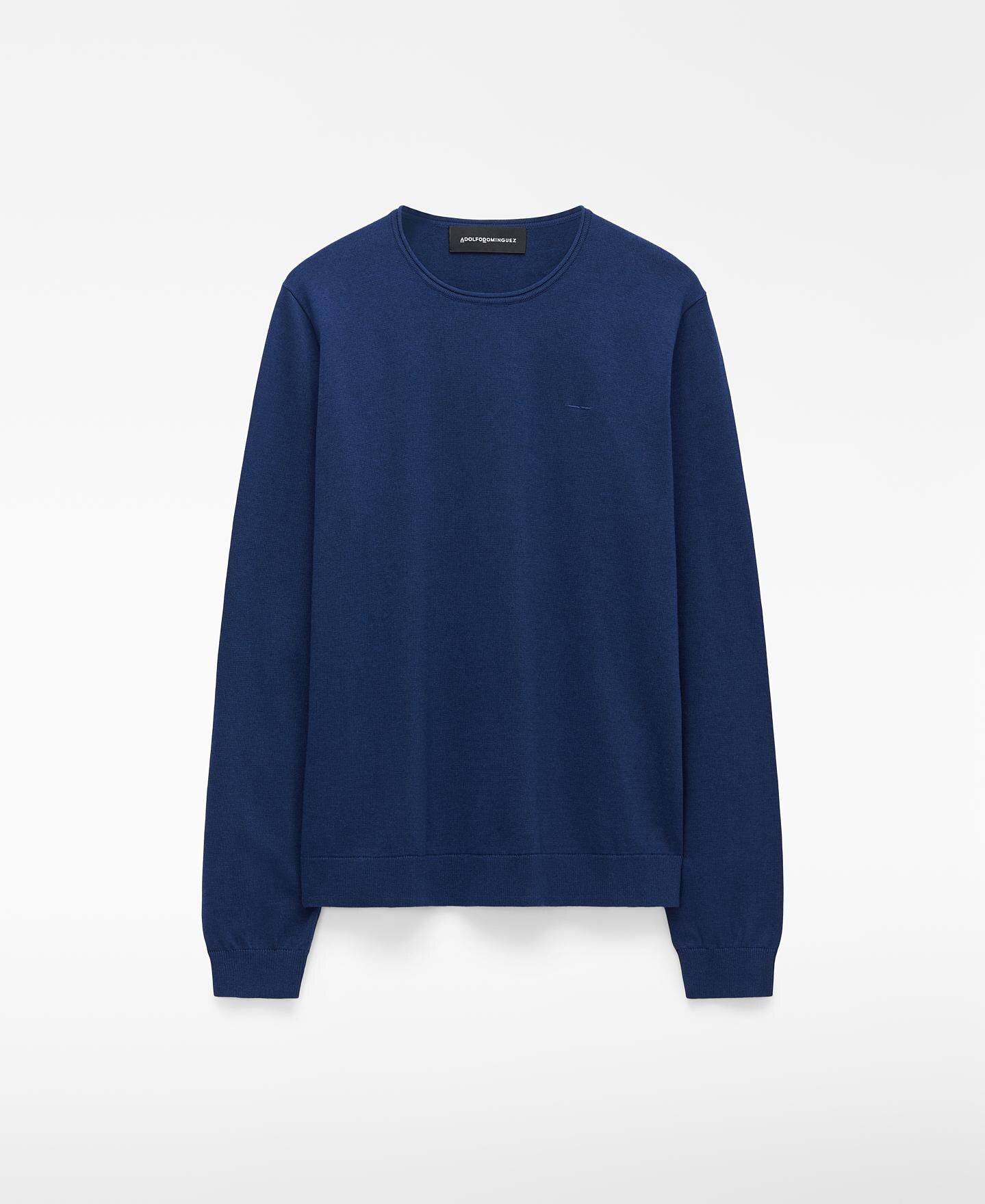 Camisola de Gola Rolo em Algodão Orgânico Índigo-5