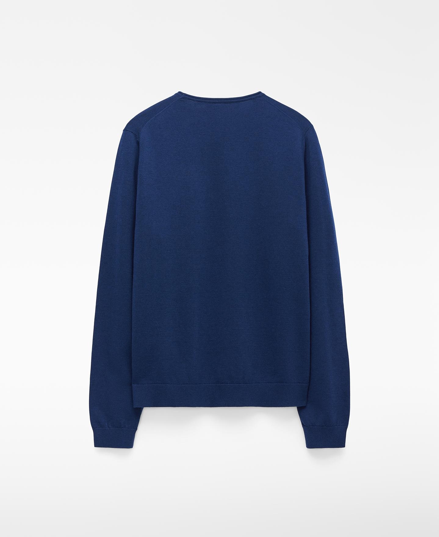 Camisola de Gola Rolo em Algodão Orgânico Índigo-6