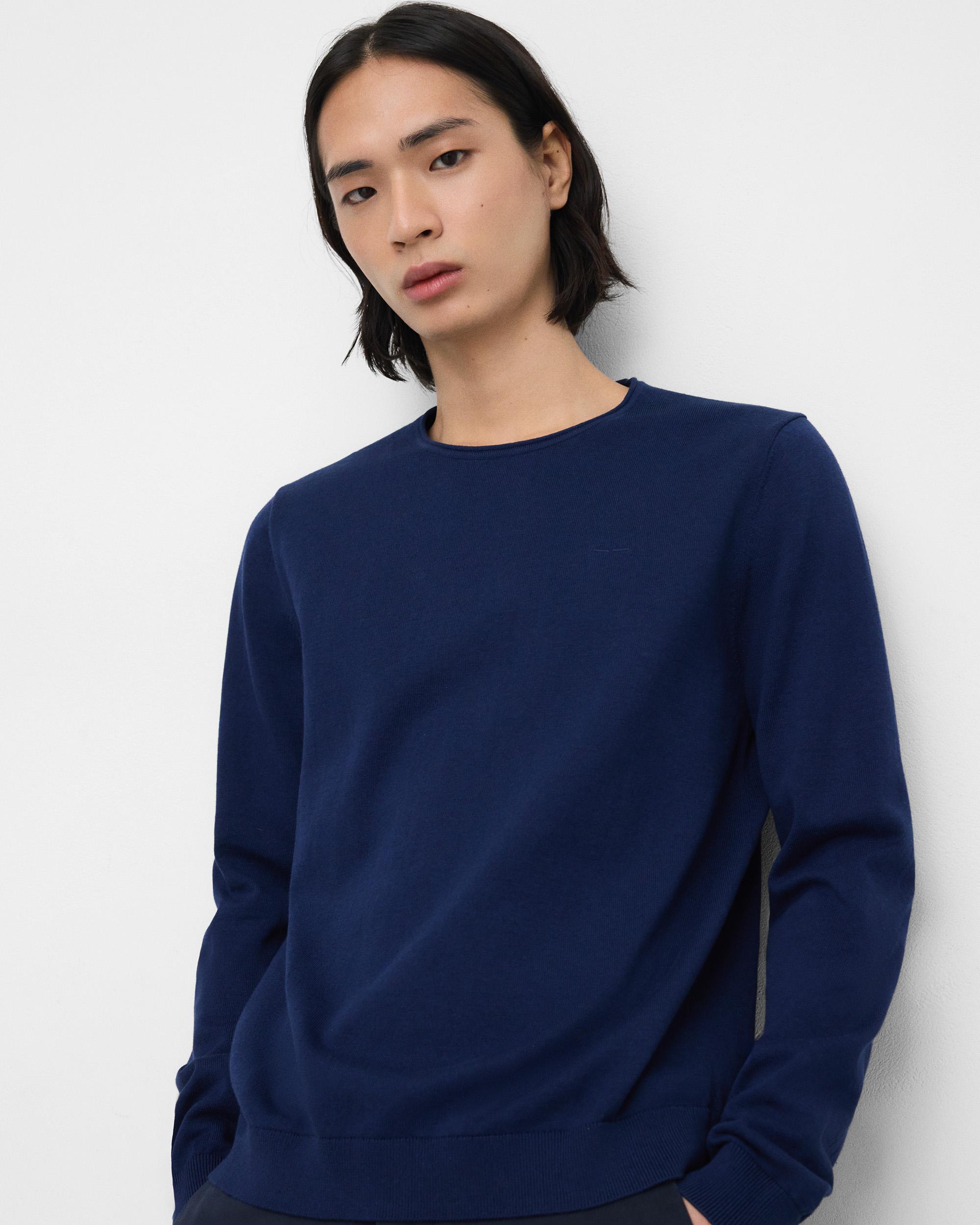 Camisola de Gola Rolo em Algodão Orgânico Índigo-1