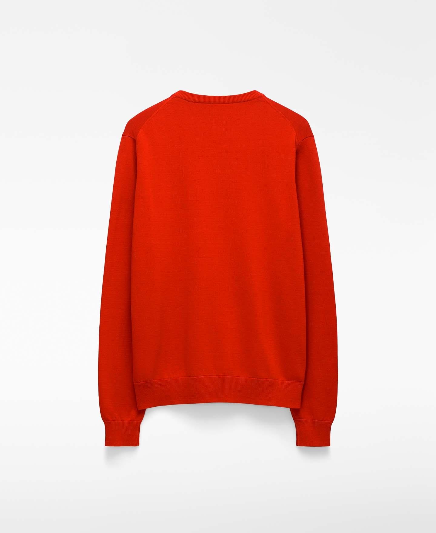 Camisola de Gola Redonda em Algodão Orgânico Coral-6