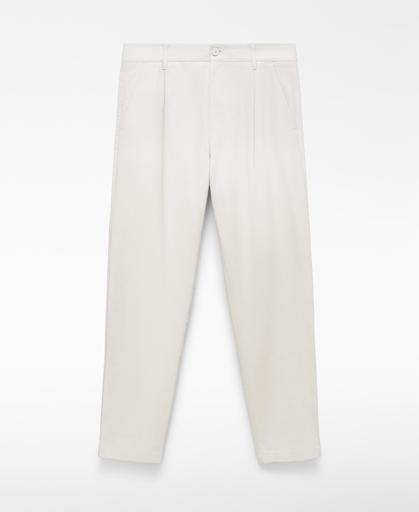 Calças Chino Relaxed Fit em Algodão Gelo-5