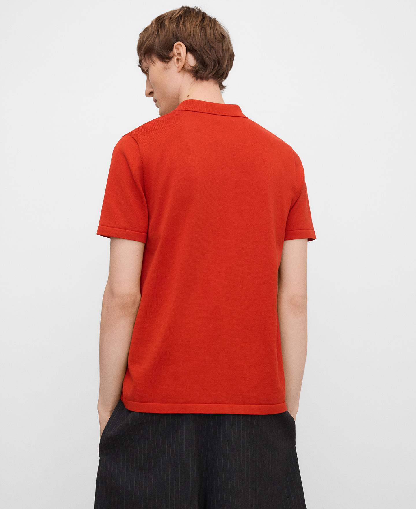 Polo de Manga Curta Regular Fit em Algodão Orgânico Coral-3