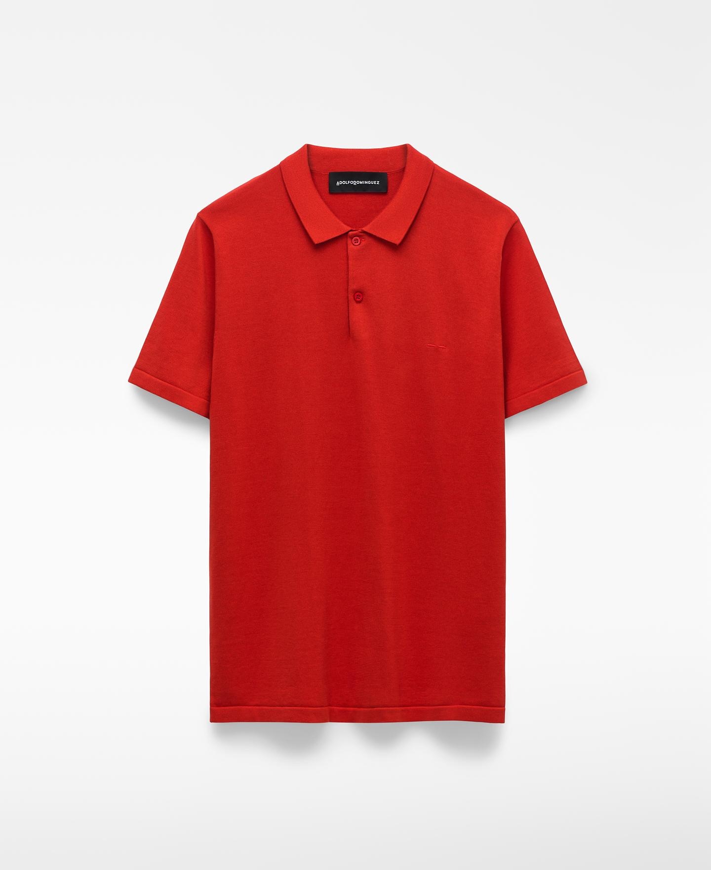 Polo de Manga Curta Regular Fit em Algodão Orgânico Coral-5