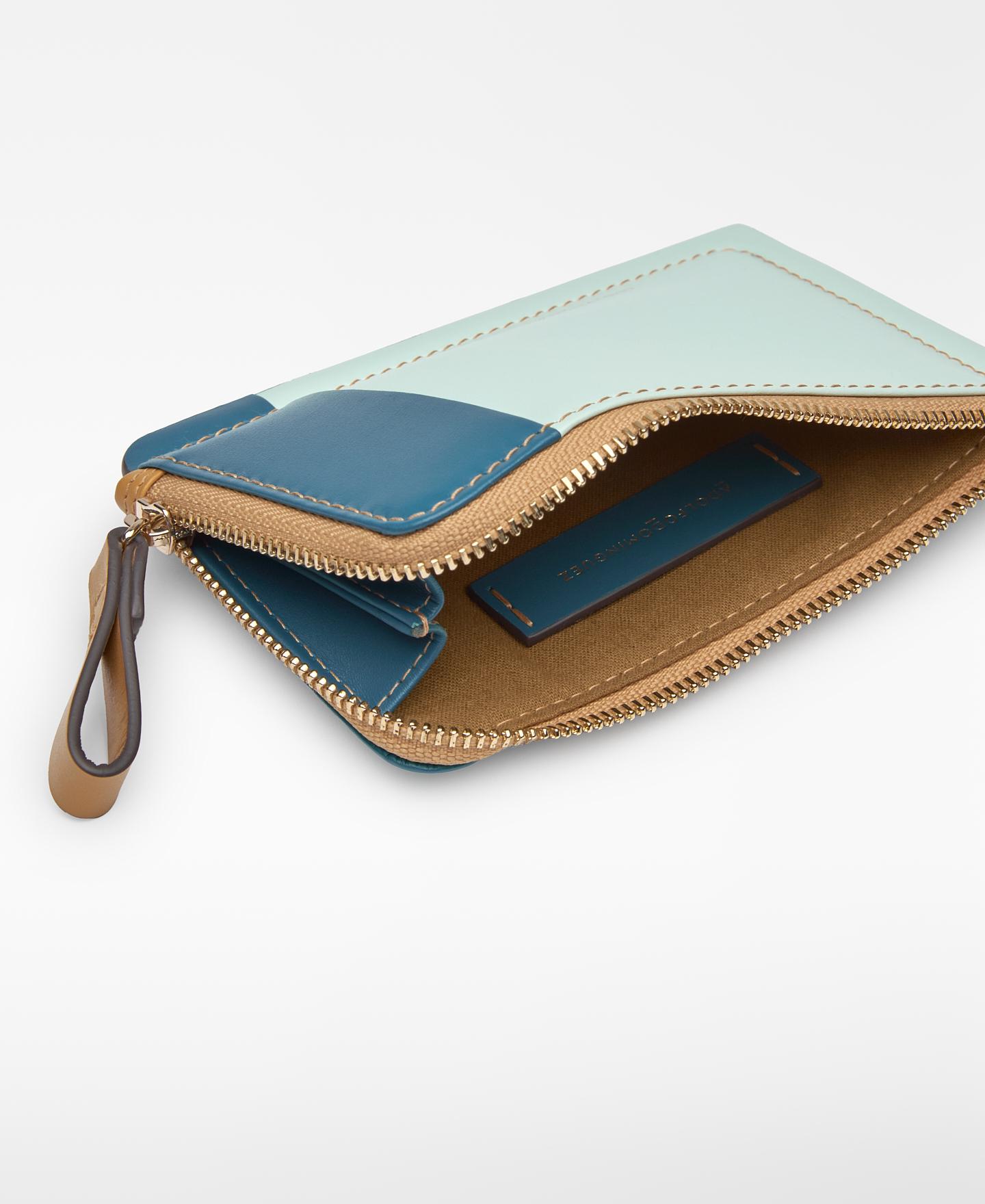 Porta-moedas Pequeno com Fecho Zip Azul-turquesa-3