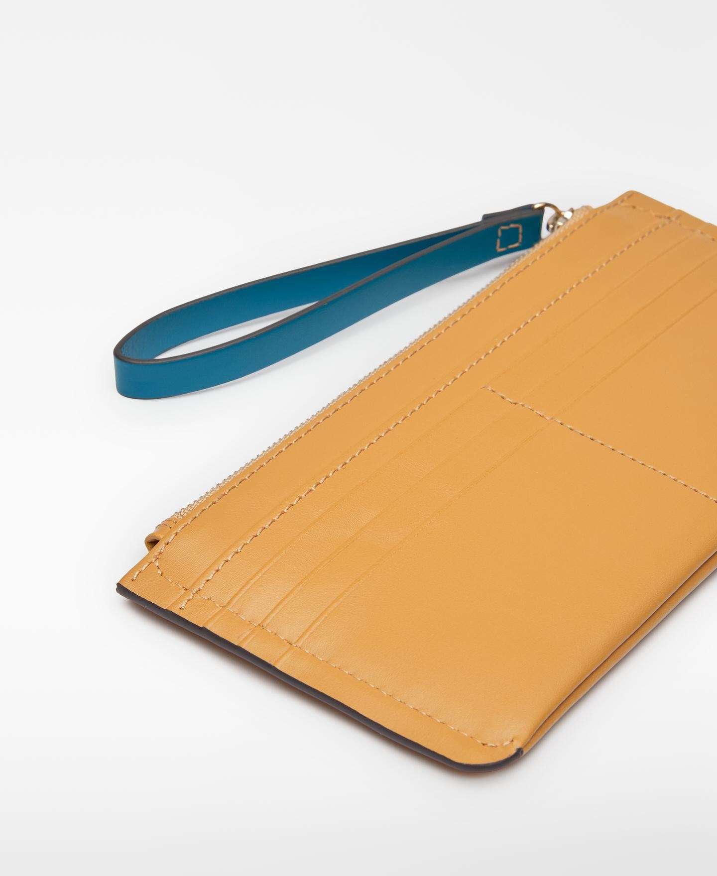 Porta-moedas Grande com Fecho Zip Camel-2