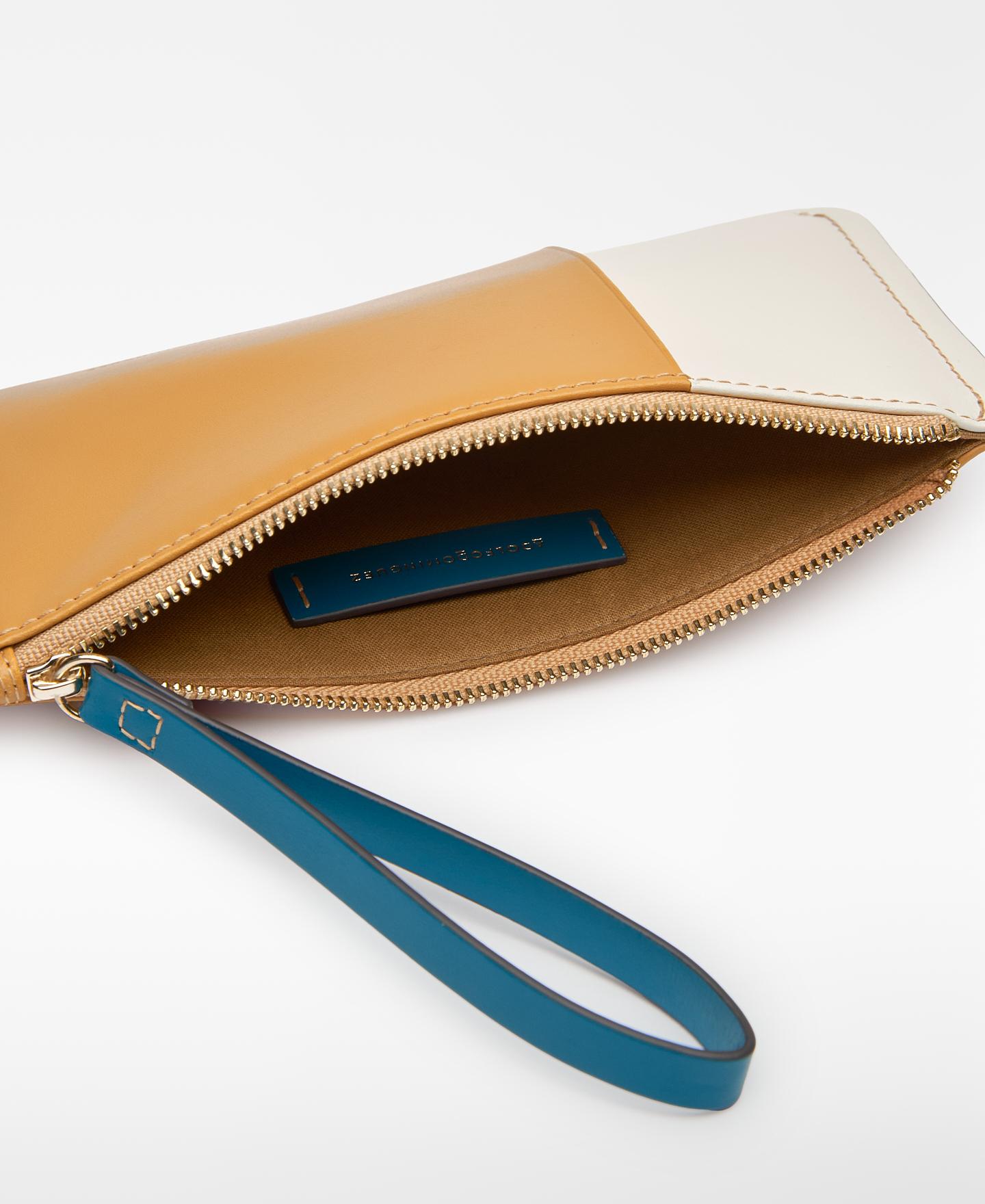 Porta-moedas Grande com Fecho Zip Camel-3