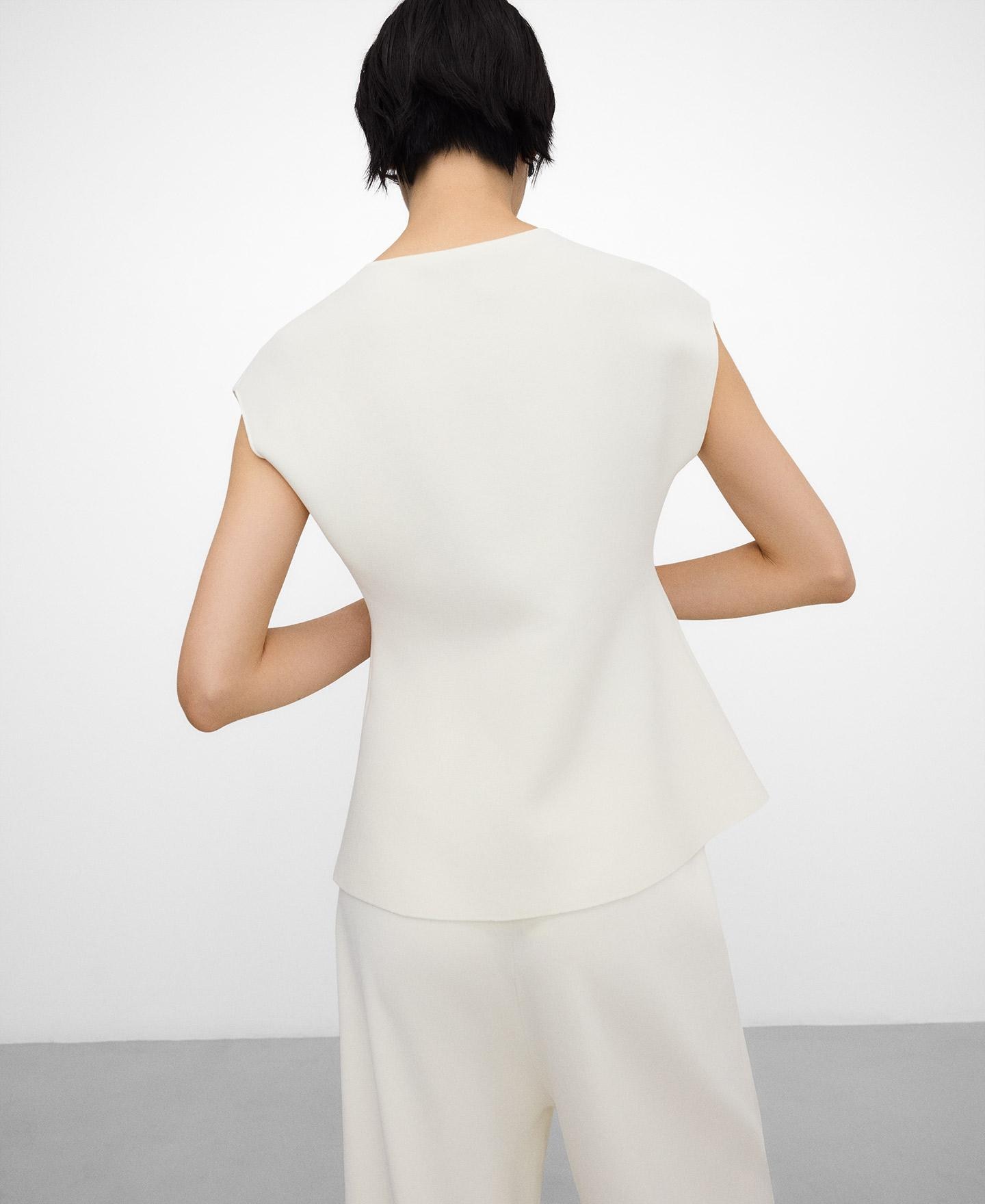 Top Peplum de Malha Creme-3