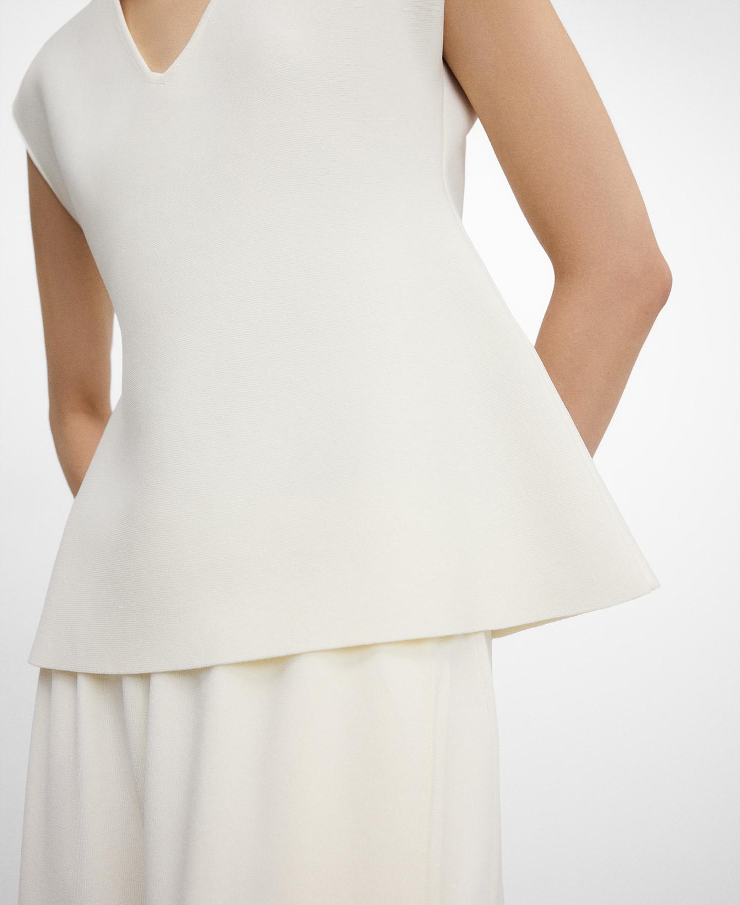 Top Peplum de Malha Creme-4