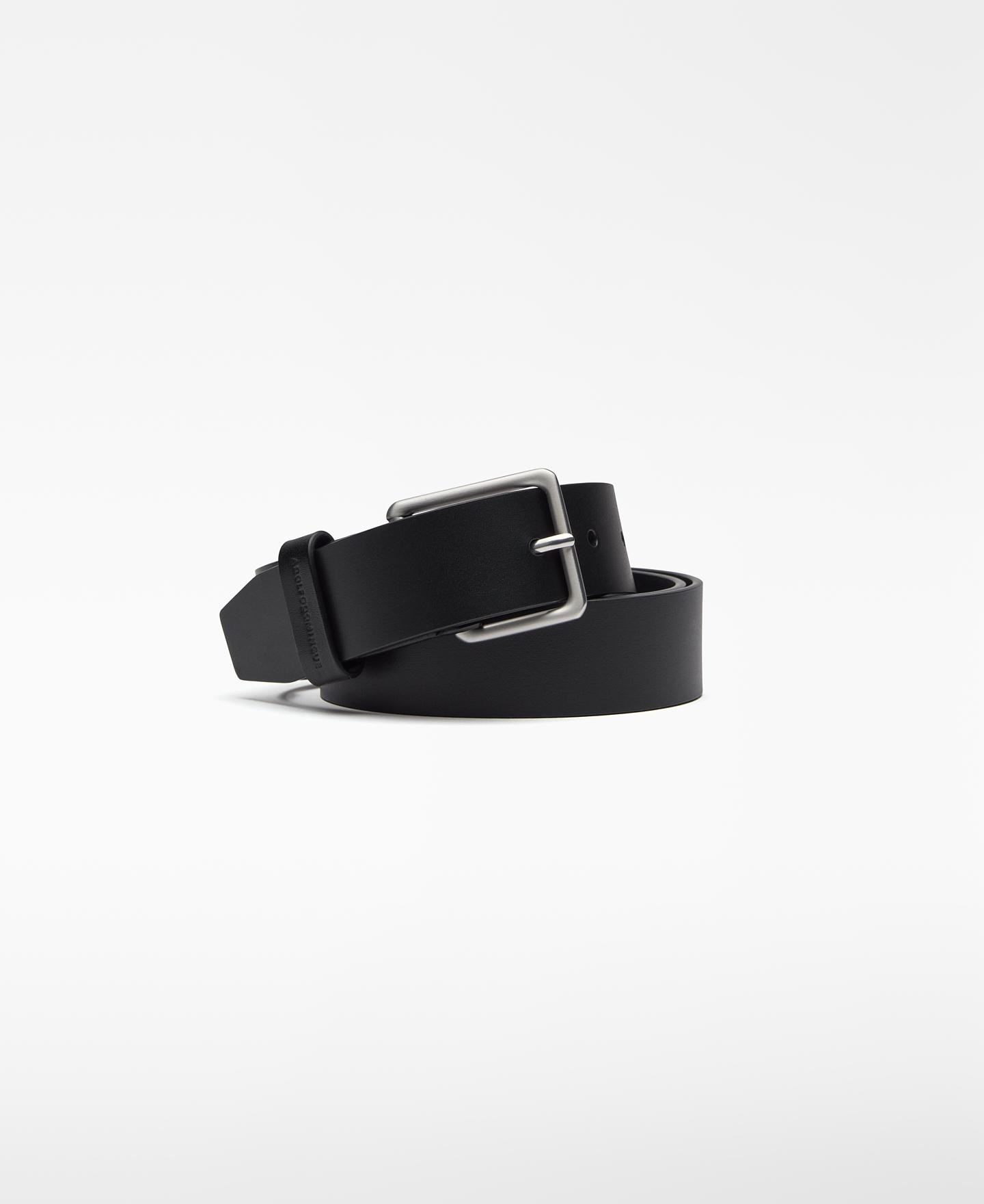 Cinto de Pele com Fivela Preto-2