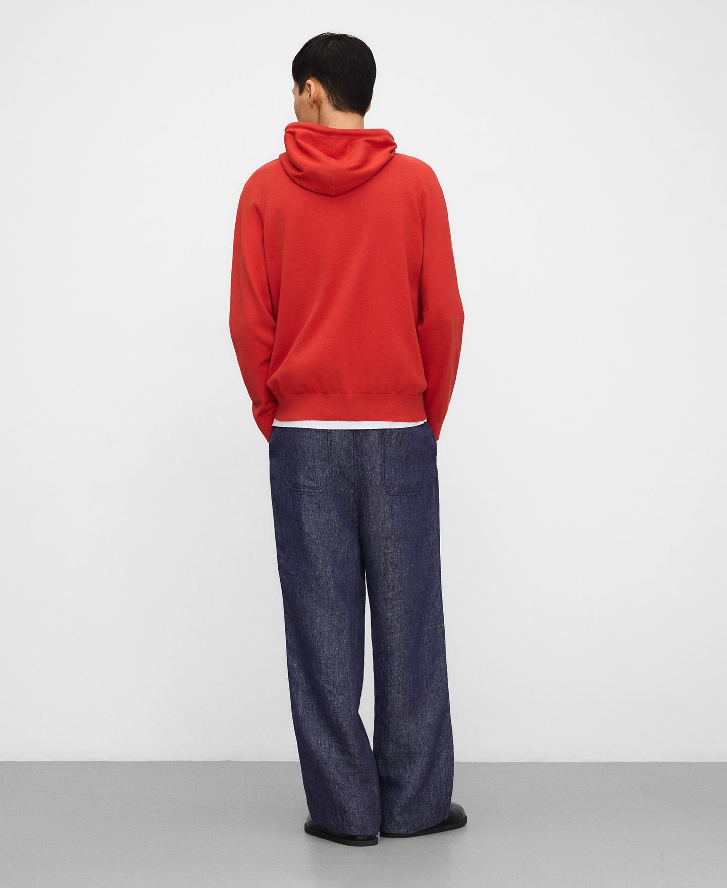 Sweatshirt com Capuz de Malha em Algodão Orgânico Coral-3