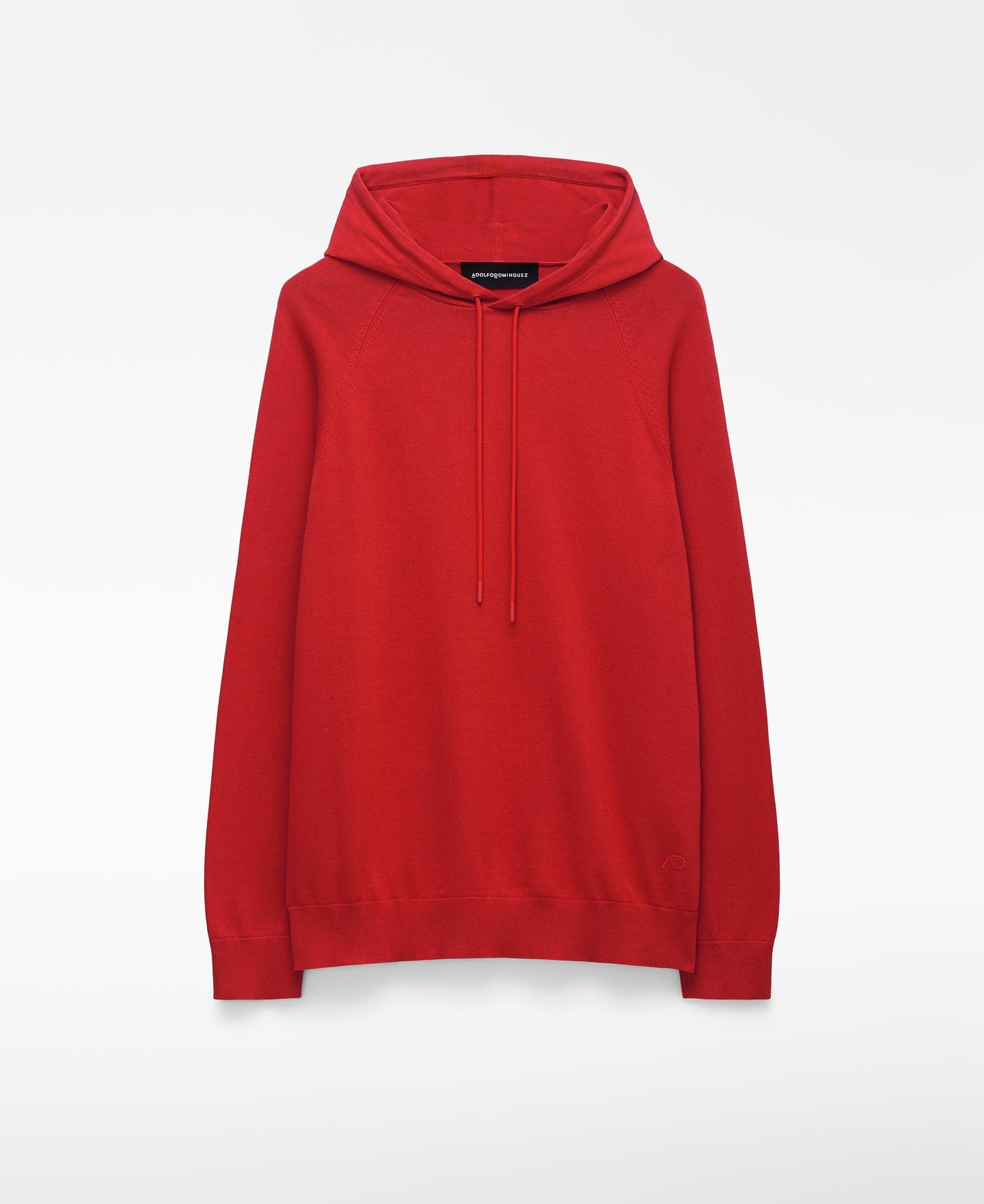Sweatshirt com Capuz de Malha em Algodão Orgânico Coral-6