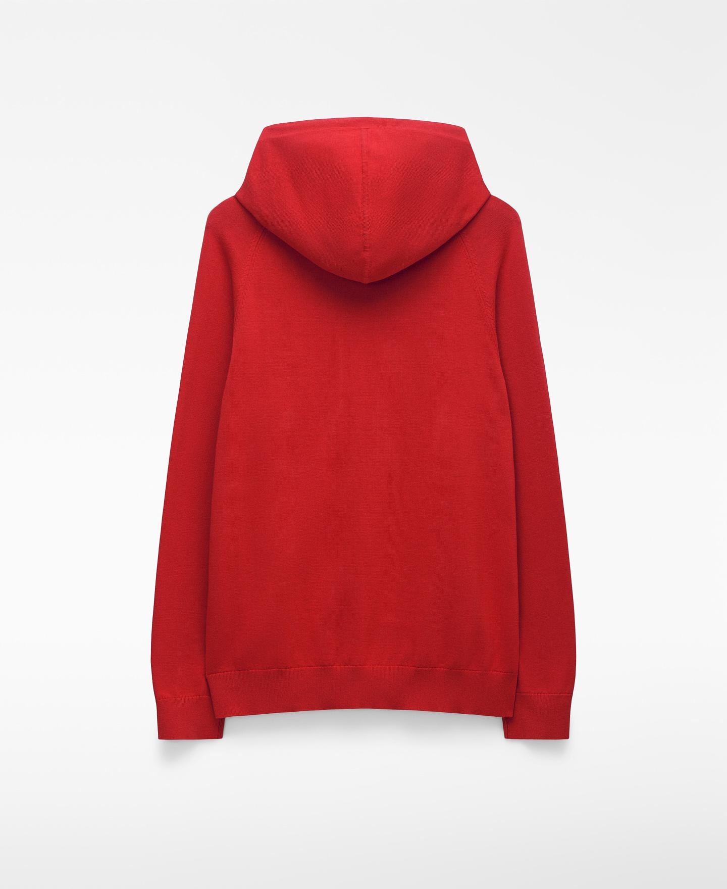Sweatshirt com Capuz de Malha em Algodão Orgânico Coral-7