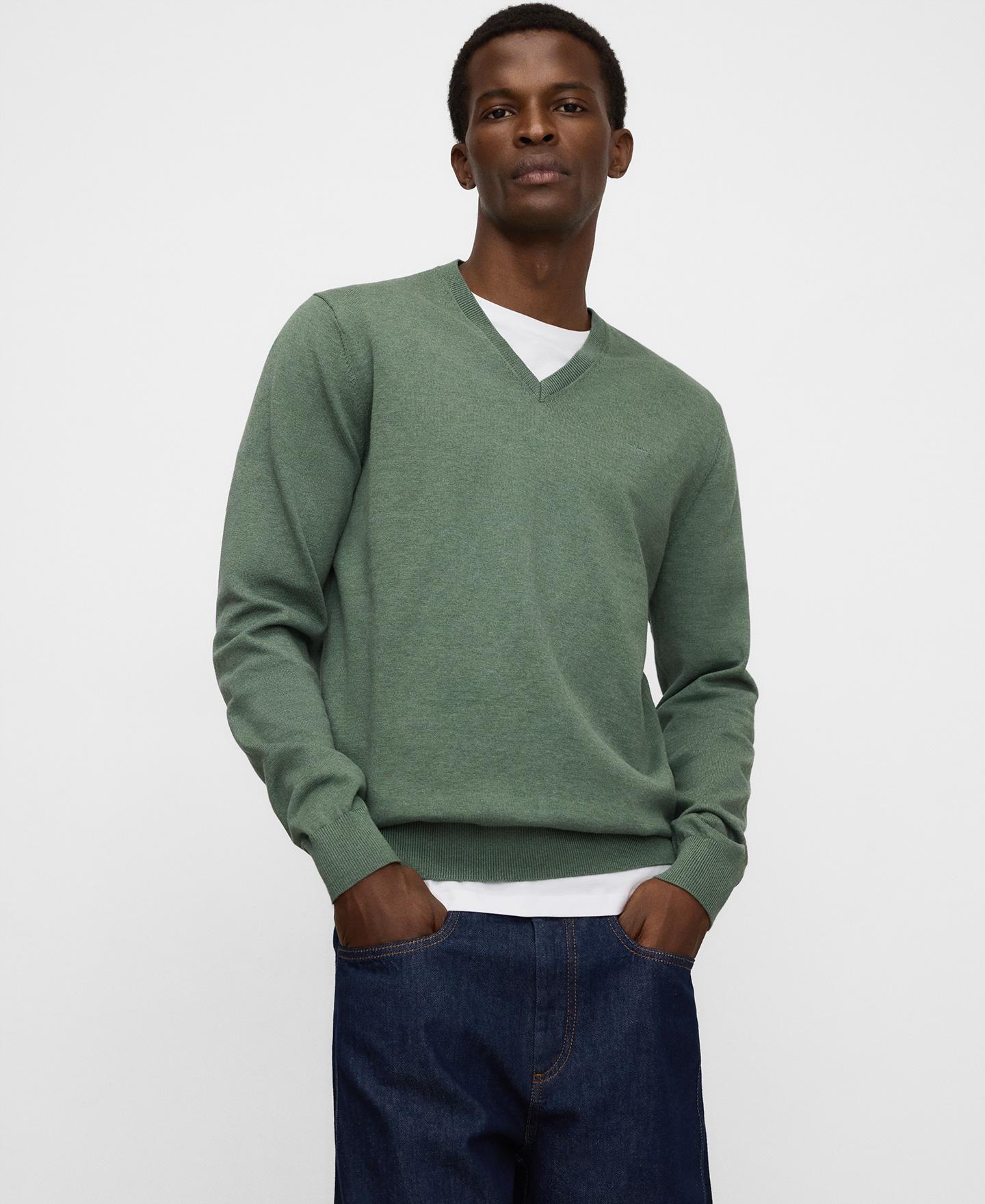 Imagem 0 de Camisola de Gola em V de Algodão Orgânico