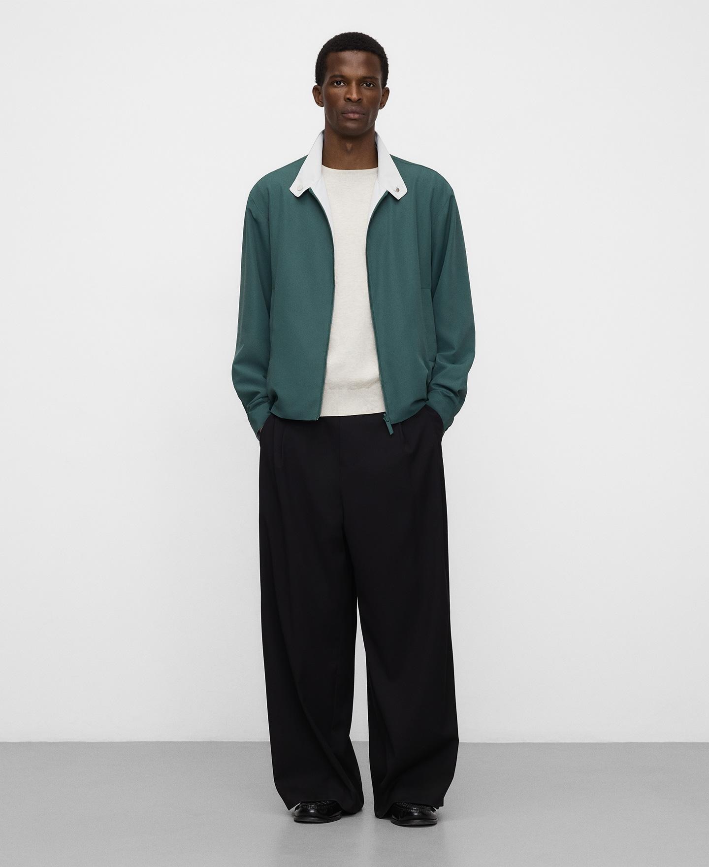 Blusão Bomber Reversível em Nylon Branco / Verde-2