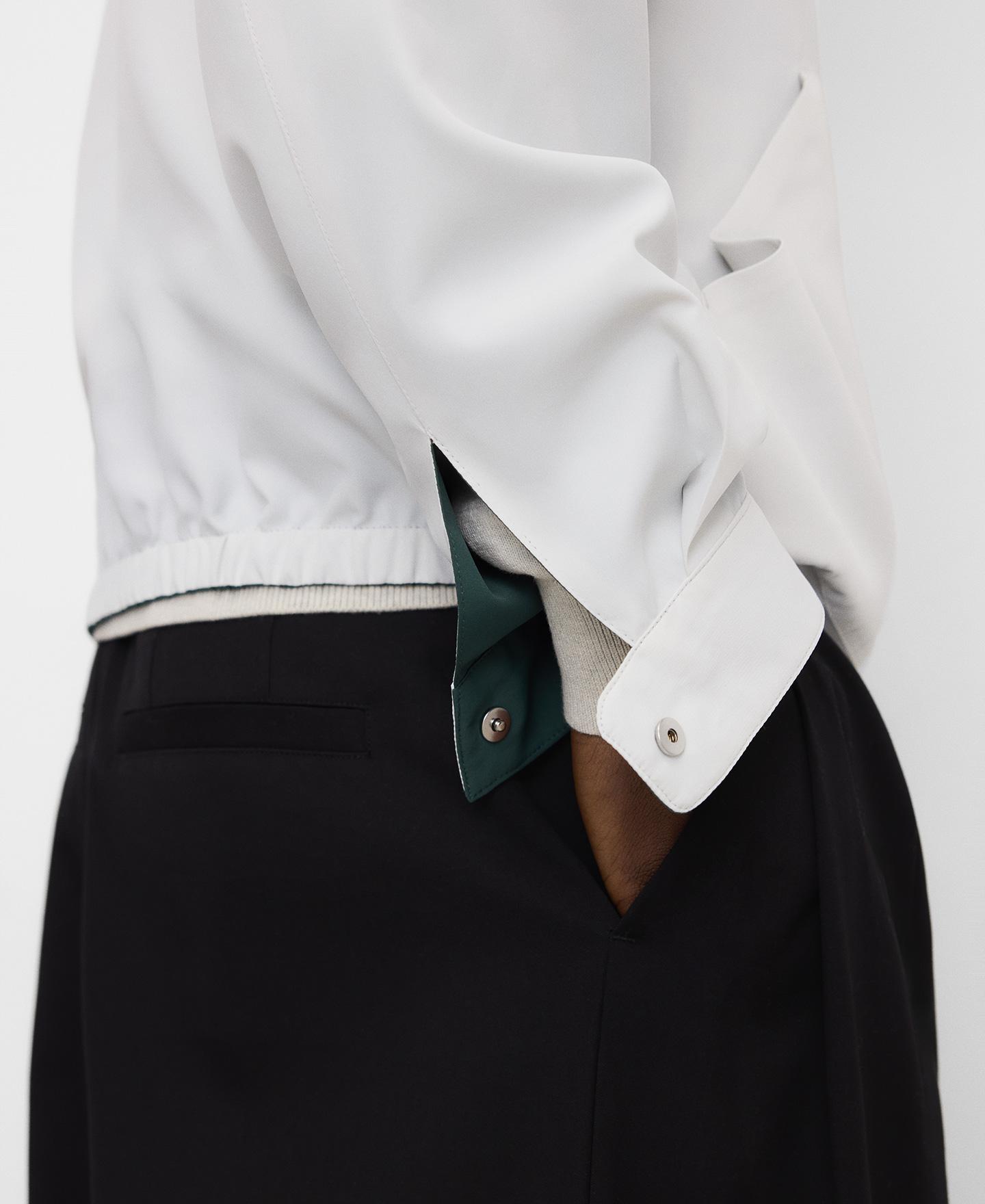 Blusão Bomber Reversível em Nylon Branco / Verde-4