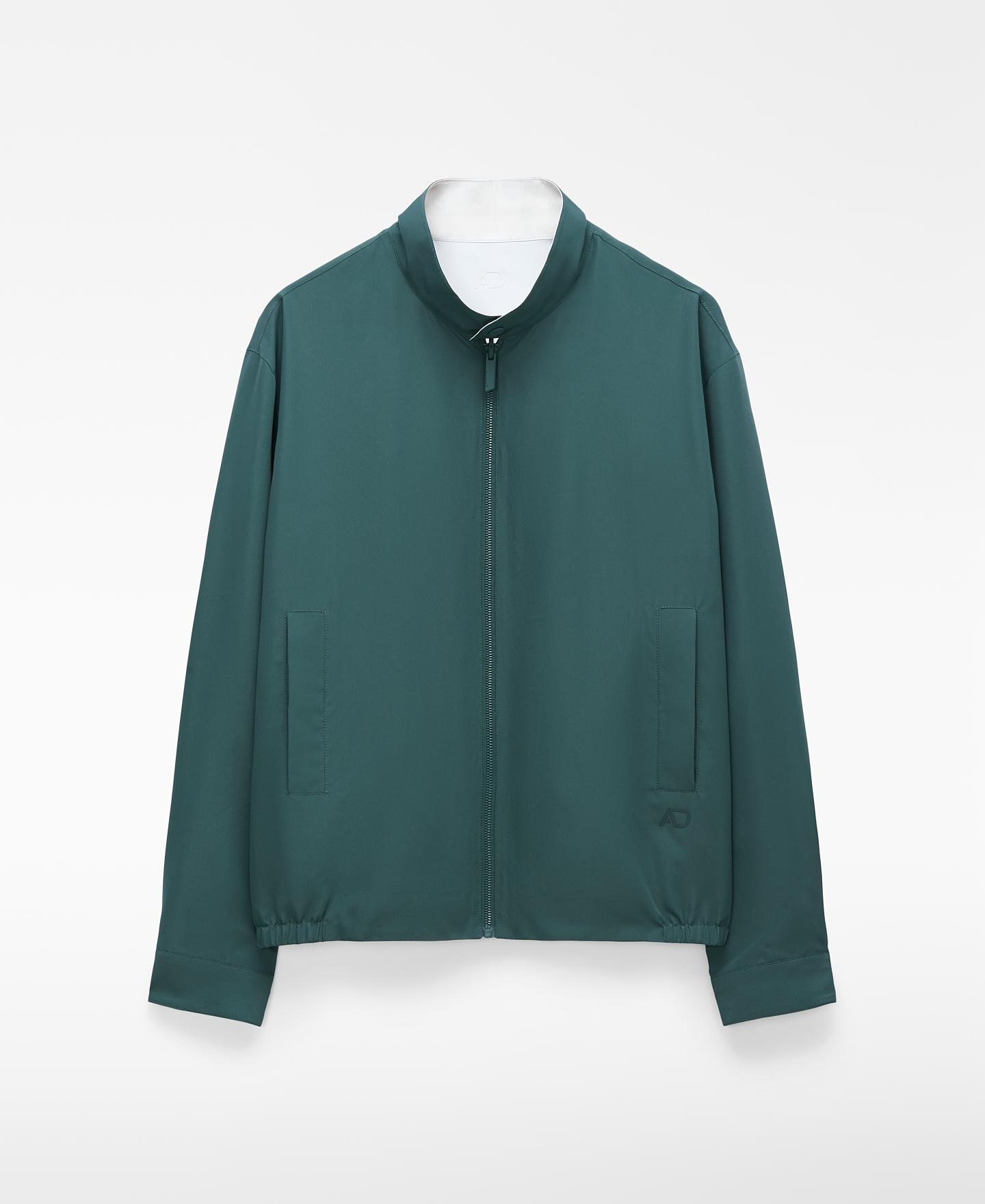Blusão Bomber Reversível em Nylon Branco / Verde-7