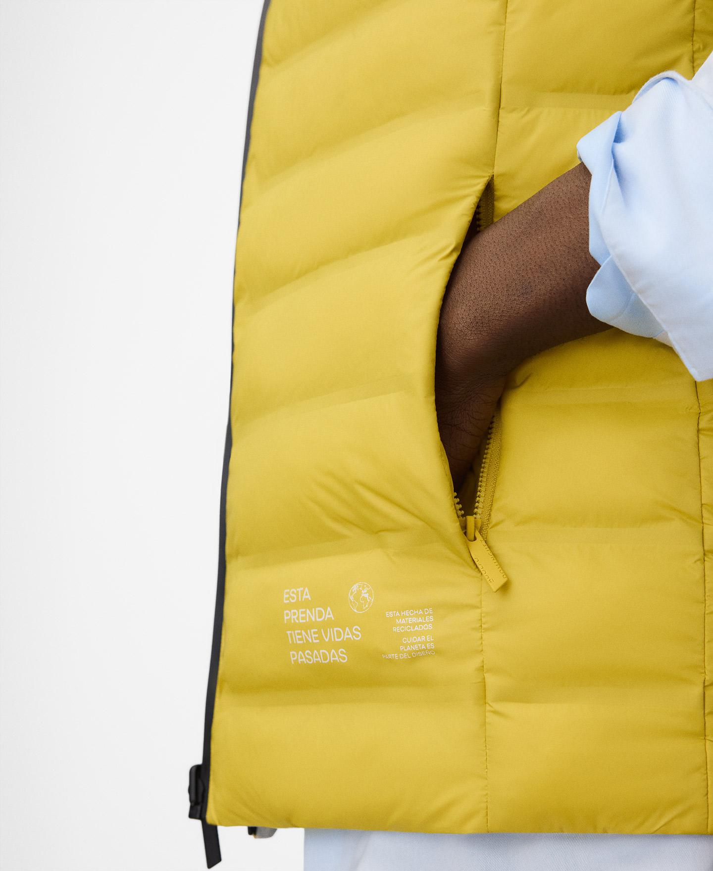 Colete Sobretudo Acolchoado Reversível Amarelo-5