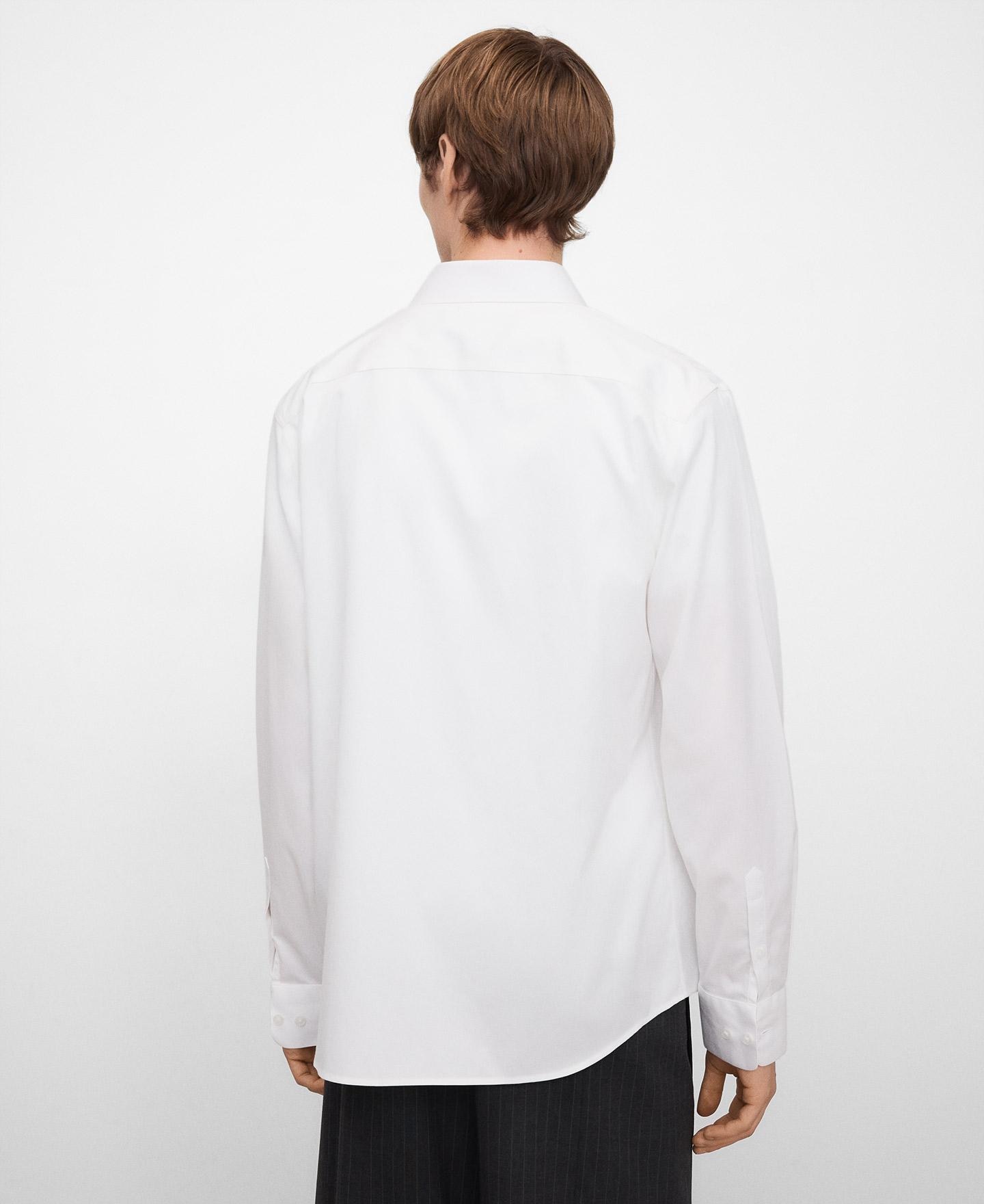 Camisa Formal Regular Fit em Algodão Orgânico Branco-3