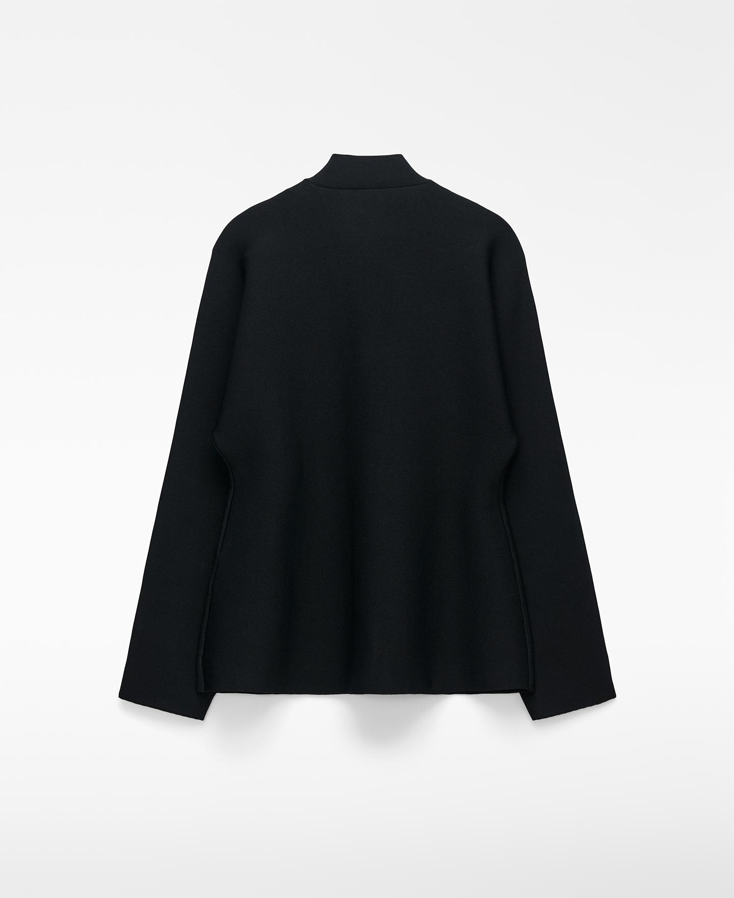 Casaco Peplum em Malha Preto-5
