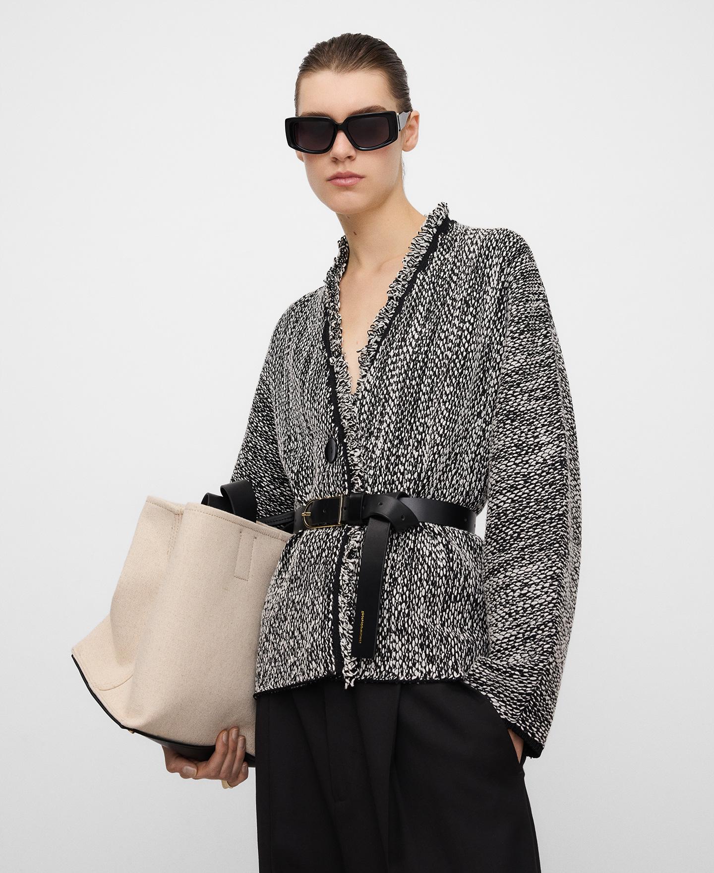 Imagem 0 de Casaco Curto em Malha Mescla