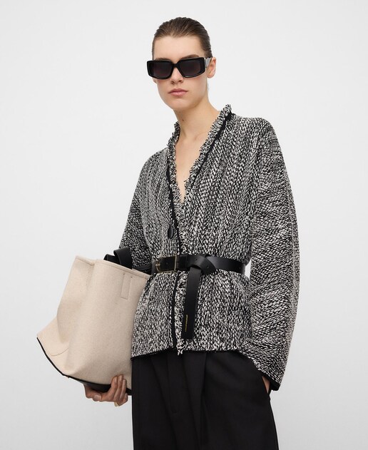 Imagem 0 de Casaco Curto em Malha Mescla