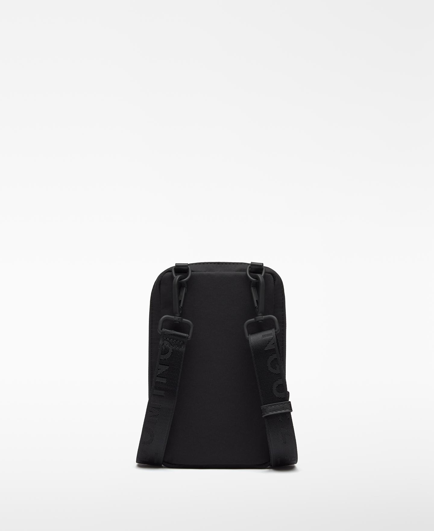 Mala a Tiracolo com Fecho Zip e Bolso Frontal Preto-2