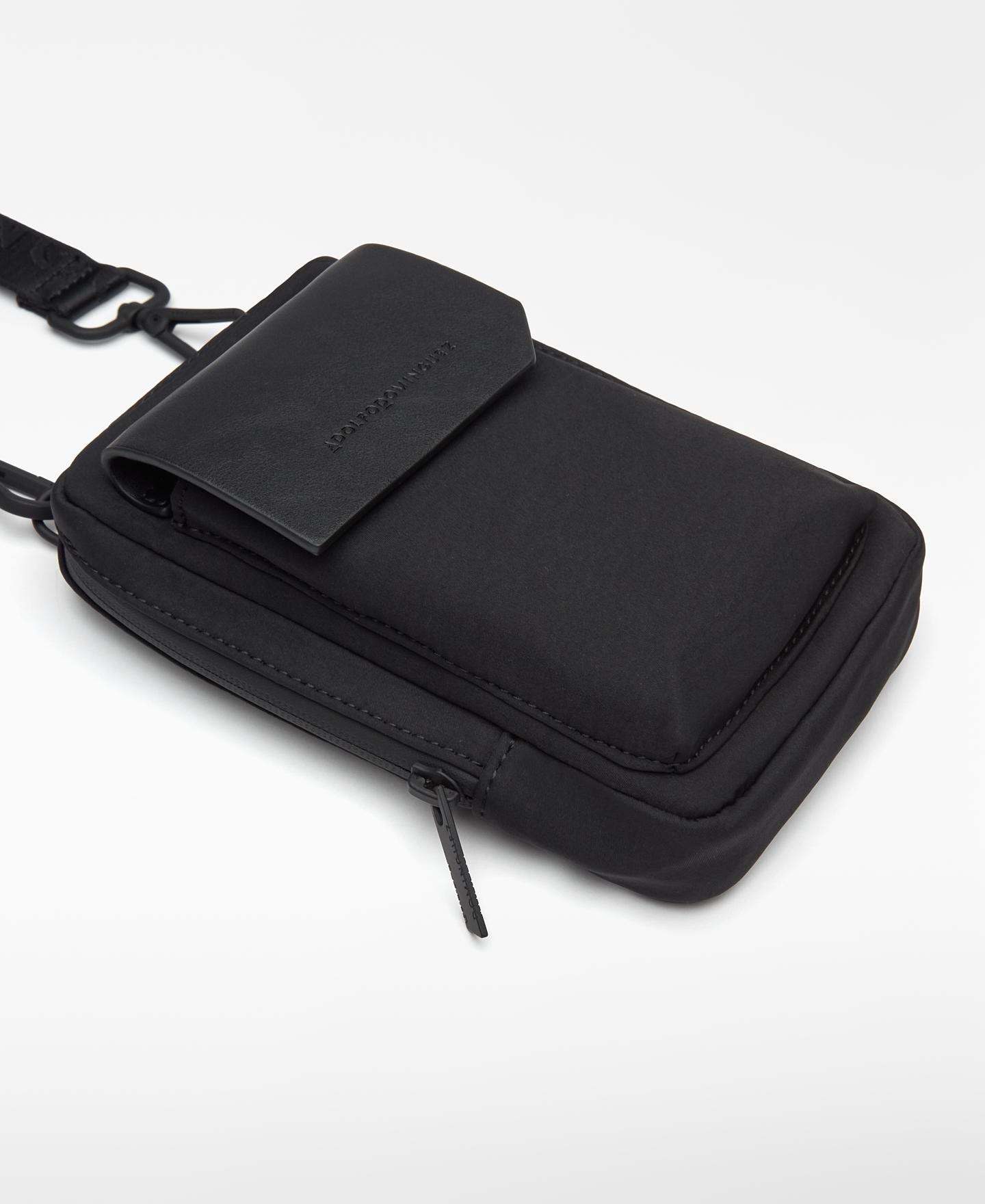 Mala a Tiracolo com Fecho Zip e Bolso Frontal Preto-3