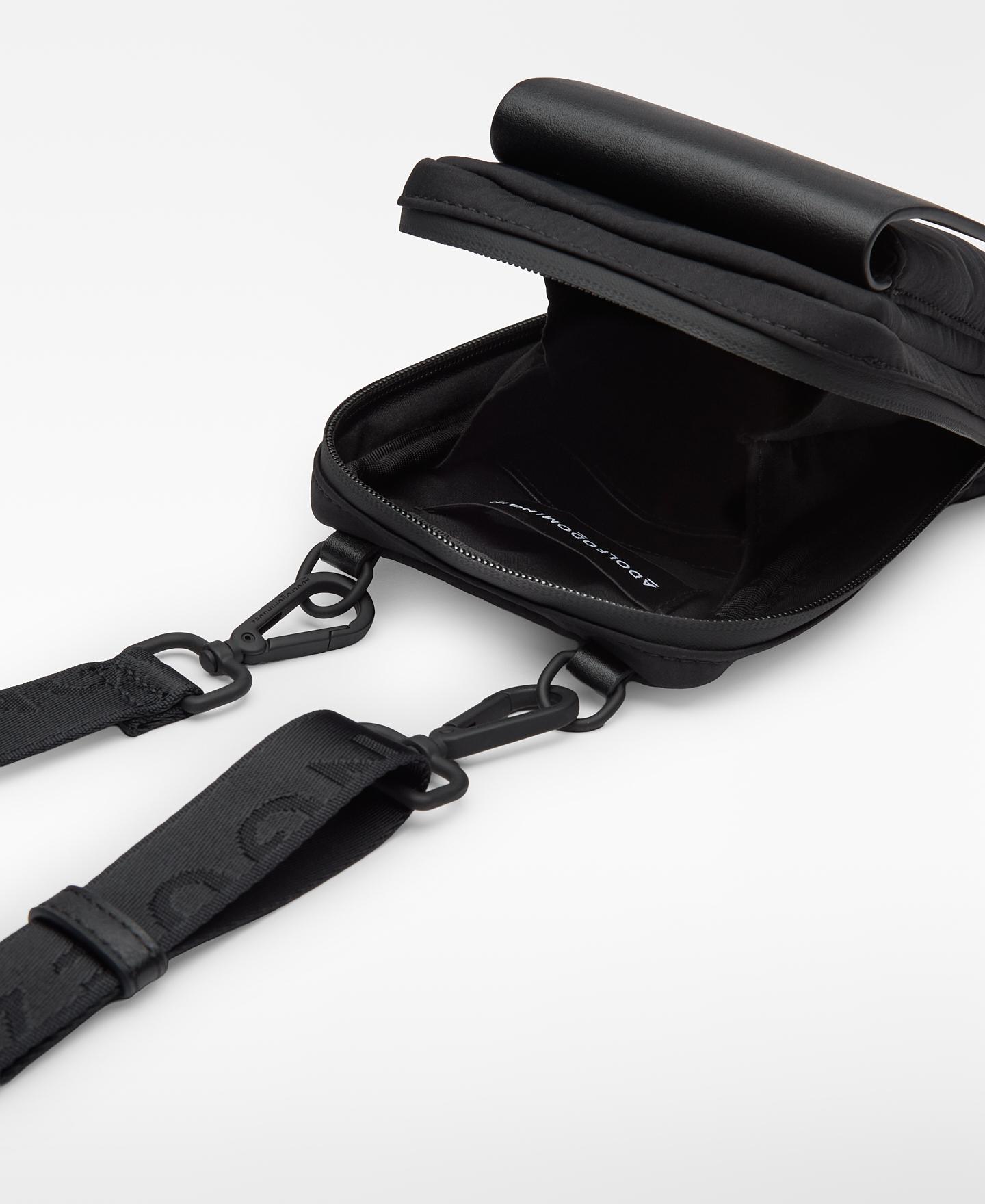 Mala a Tiracolo com Fecho Zip e Bolso Frontal Preto-4