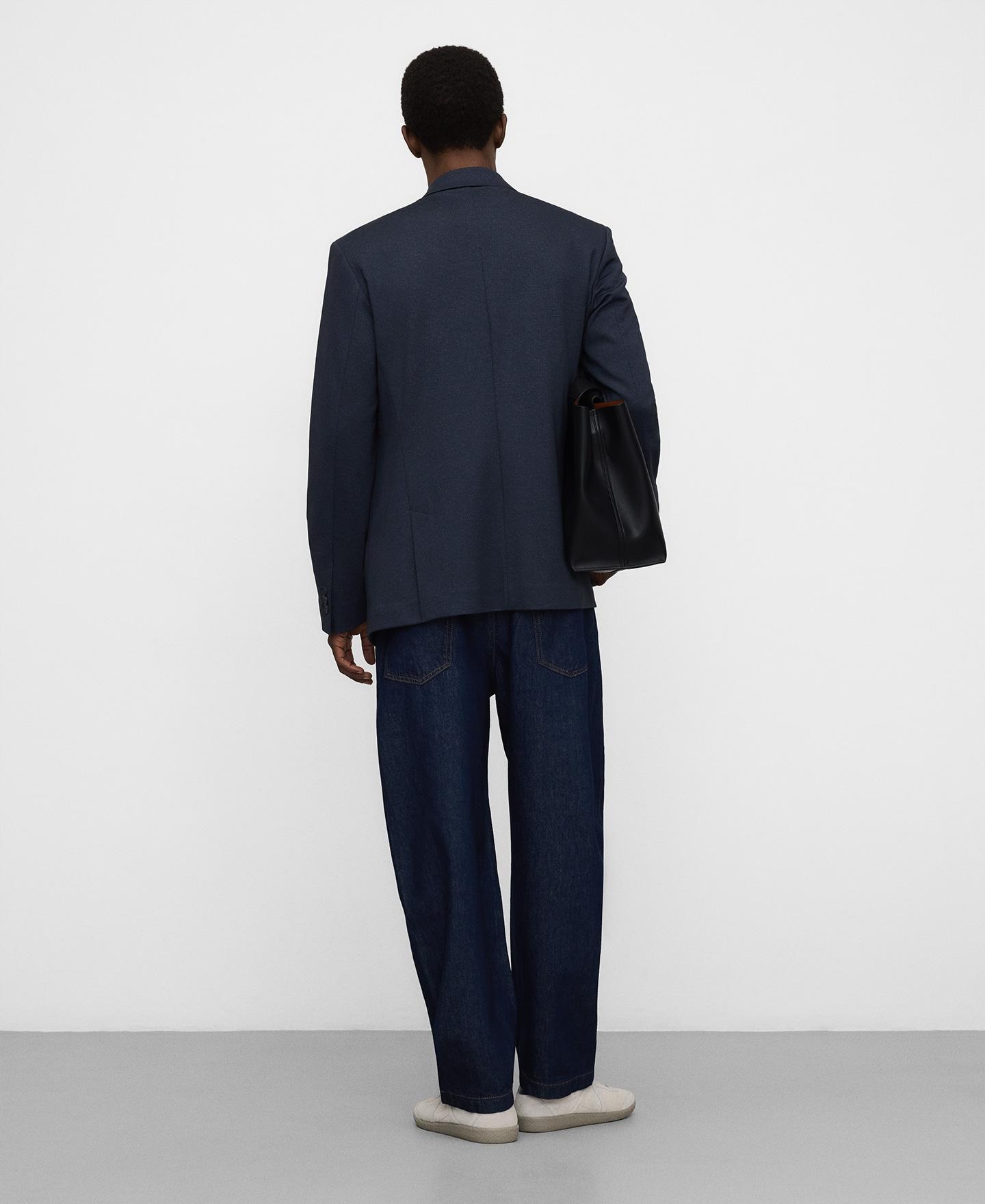 Blazer de Corte Sastre com Microdesenho Azul-marinho-3