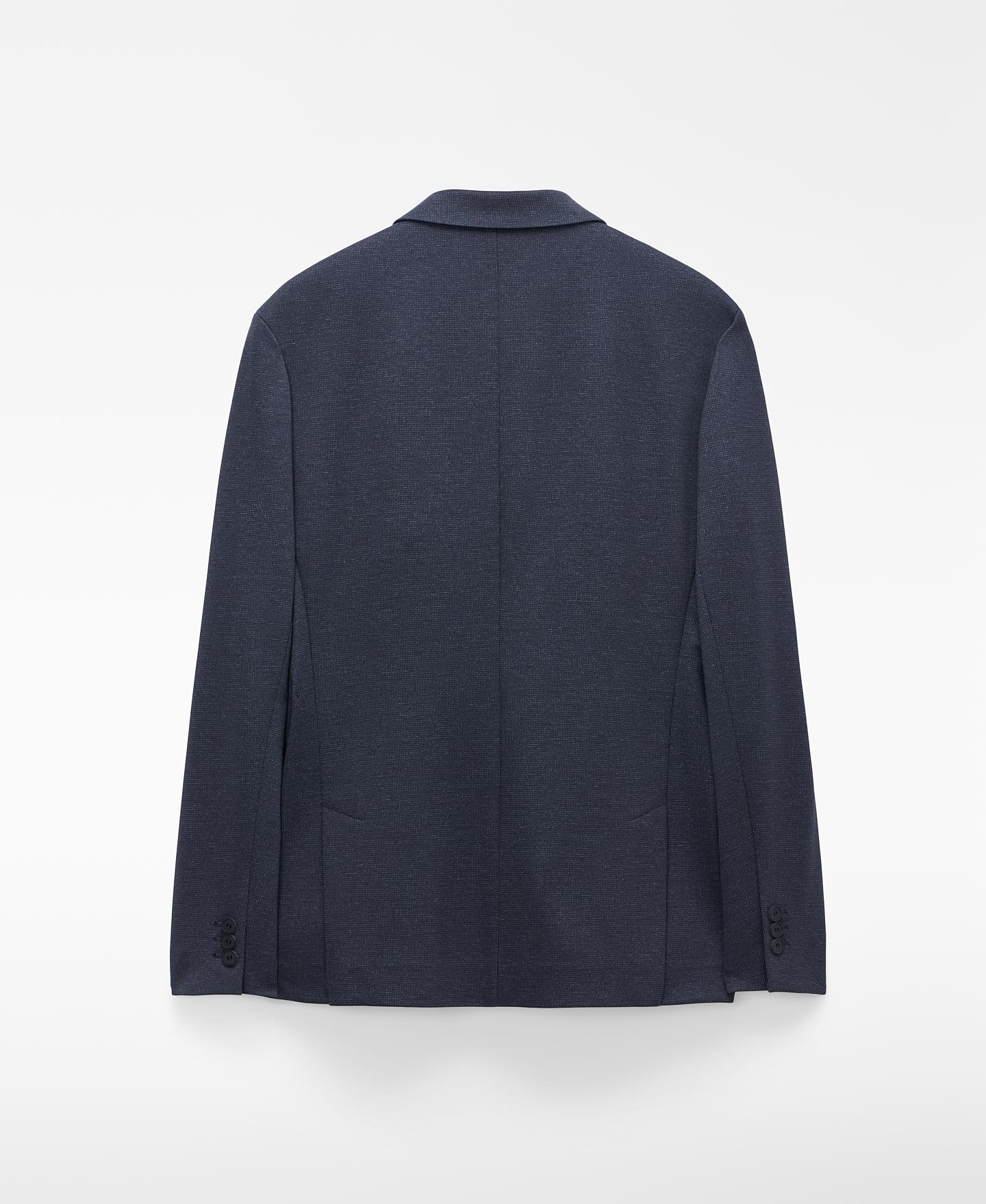 Blazer de Corte Sastre com Microdesenho Azul-marinho-6