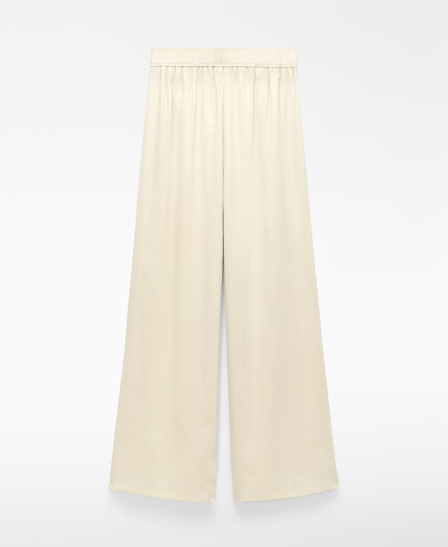 Calças Largas Estilo Pijama Natural-5