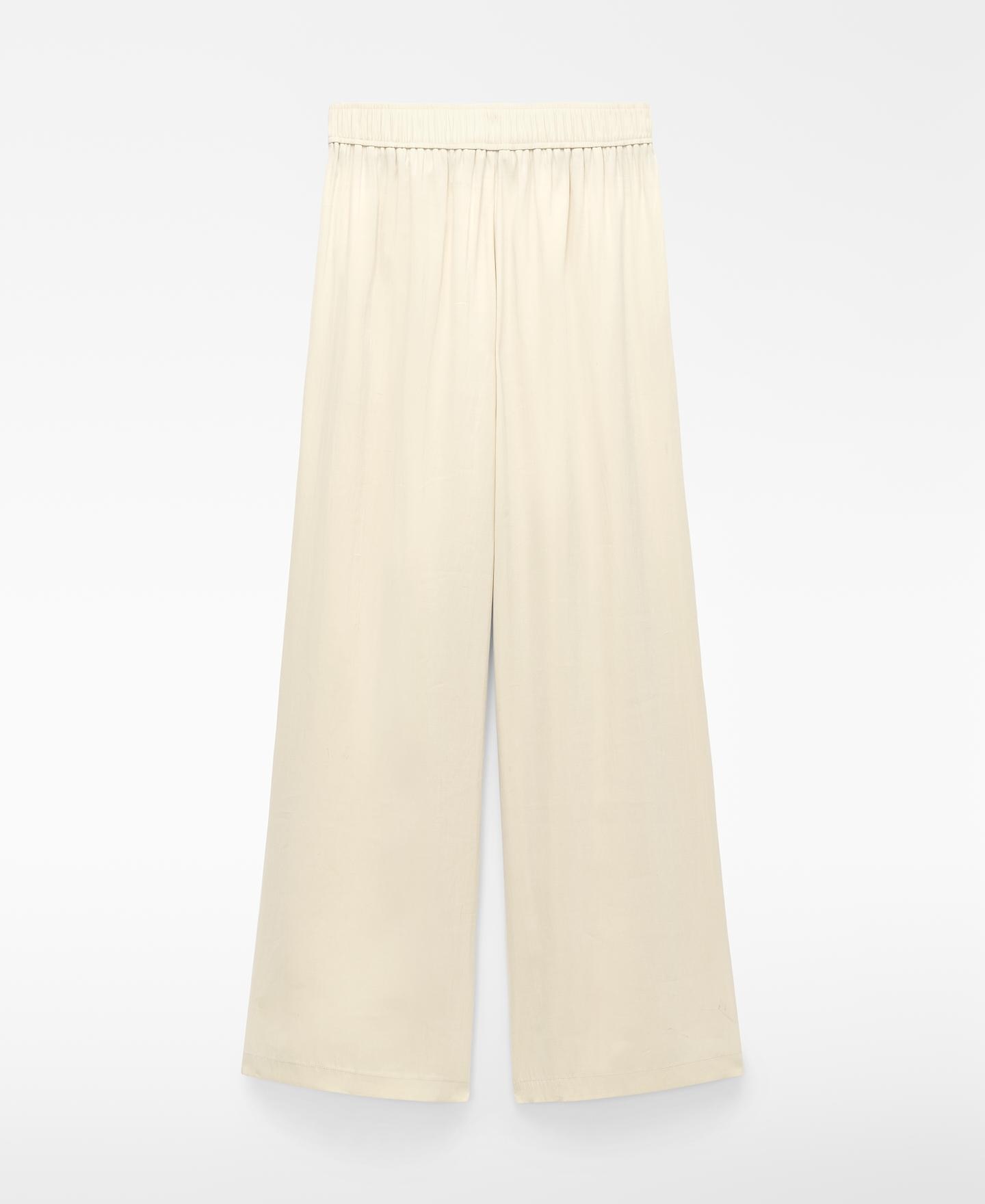 Calças Largas Estilo Pijama Natural-6