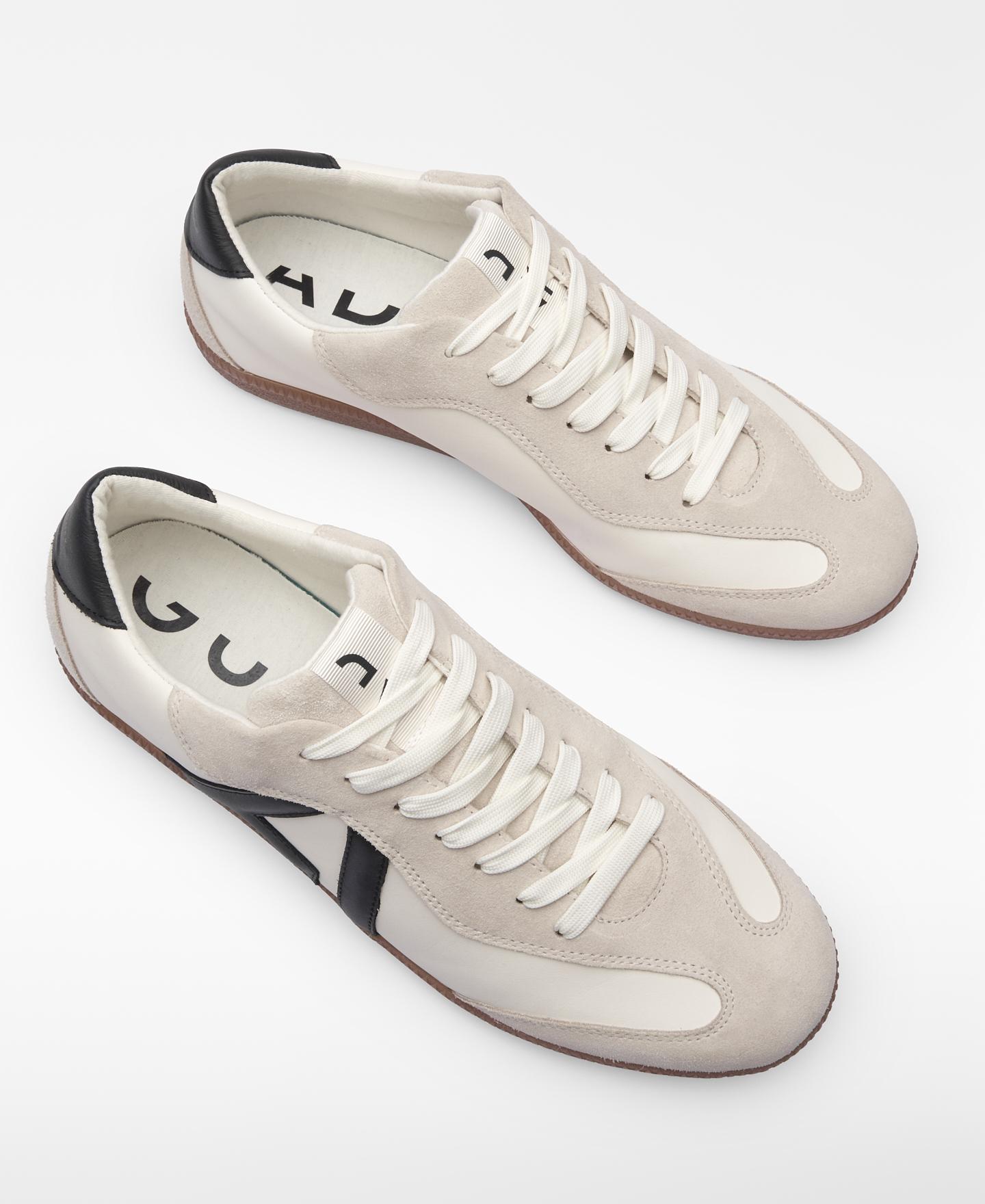 Sapatilhas de Pele e Camurça com Maxi Logo Branco-2