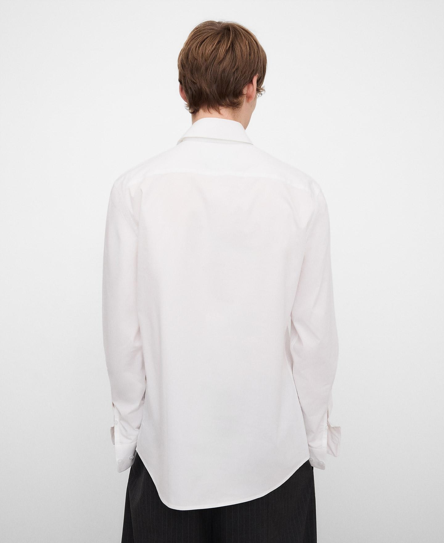 Camisa Formal Slim Fit de Algodão Branco-3