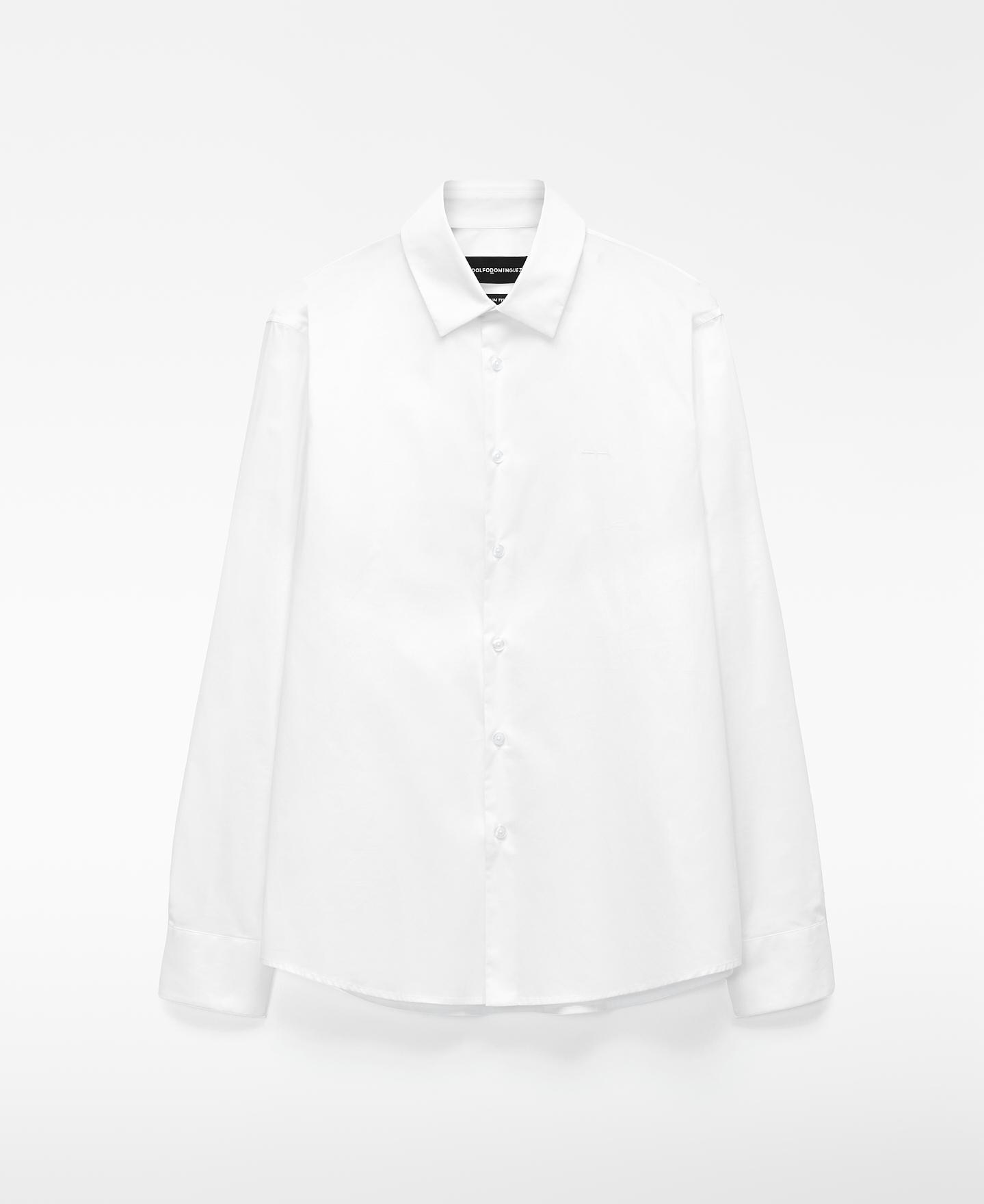 Camisa Formal Slim Fit de Algodão Branco-5