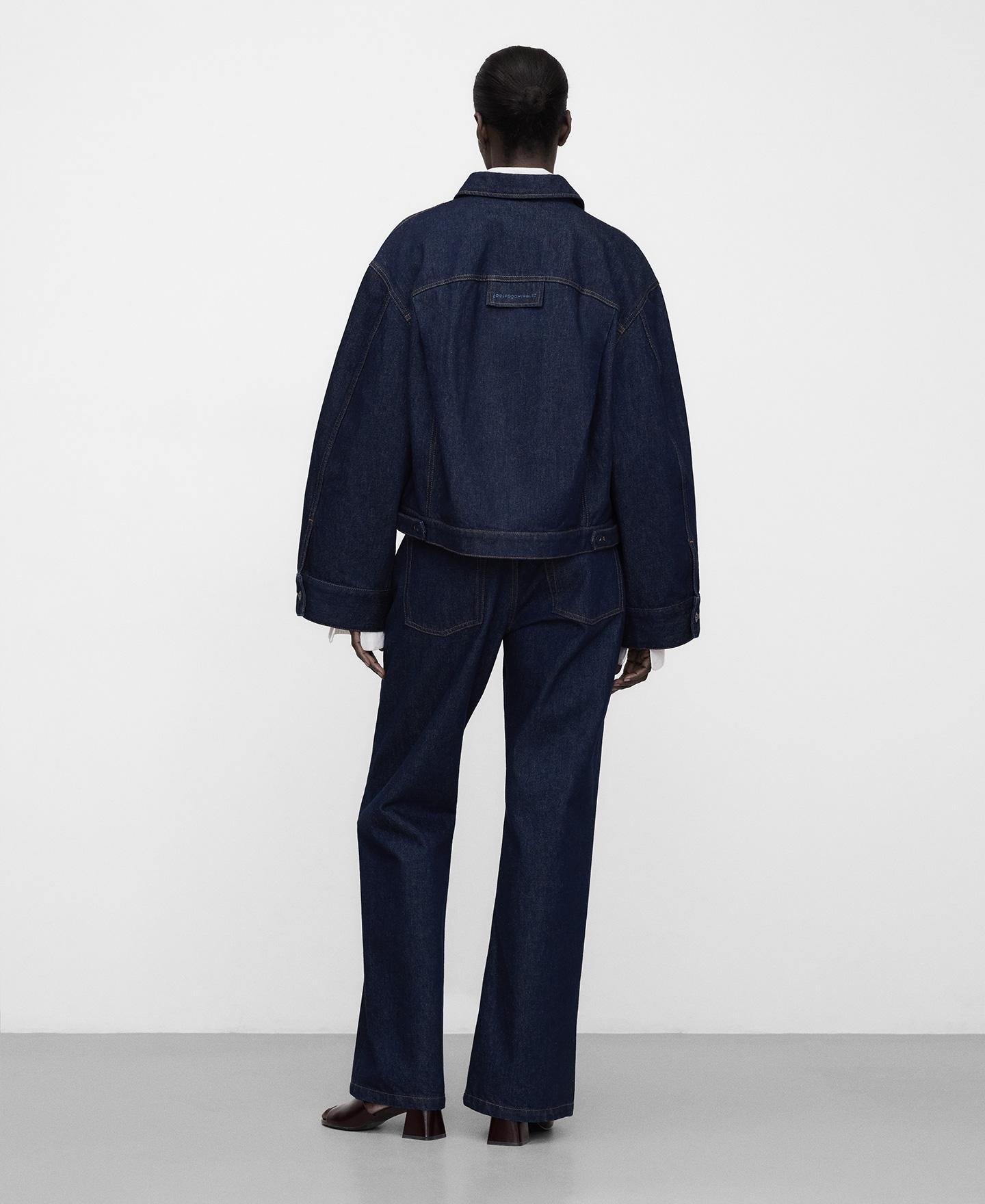 Blusão Jeans Boxy em Denim de Algodão Azul-marinho-3