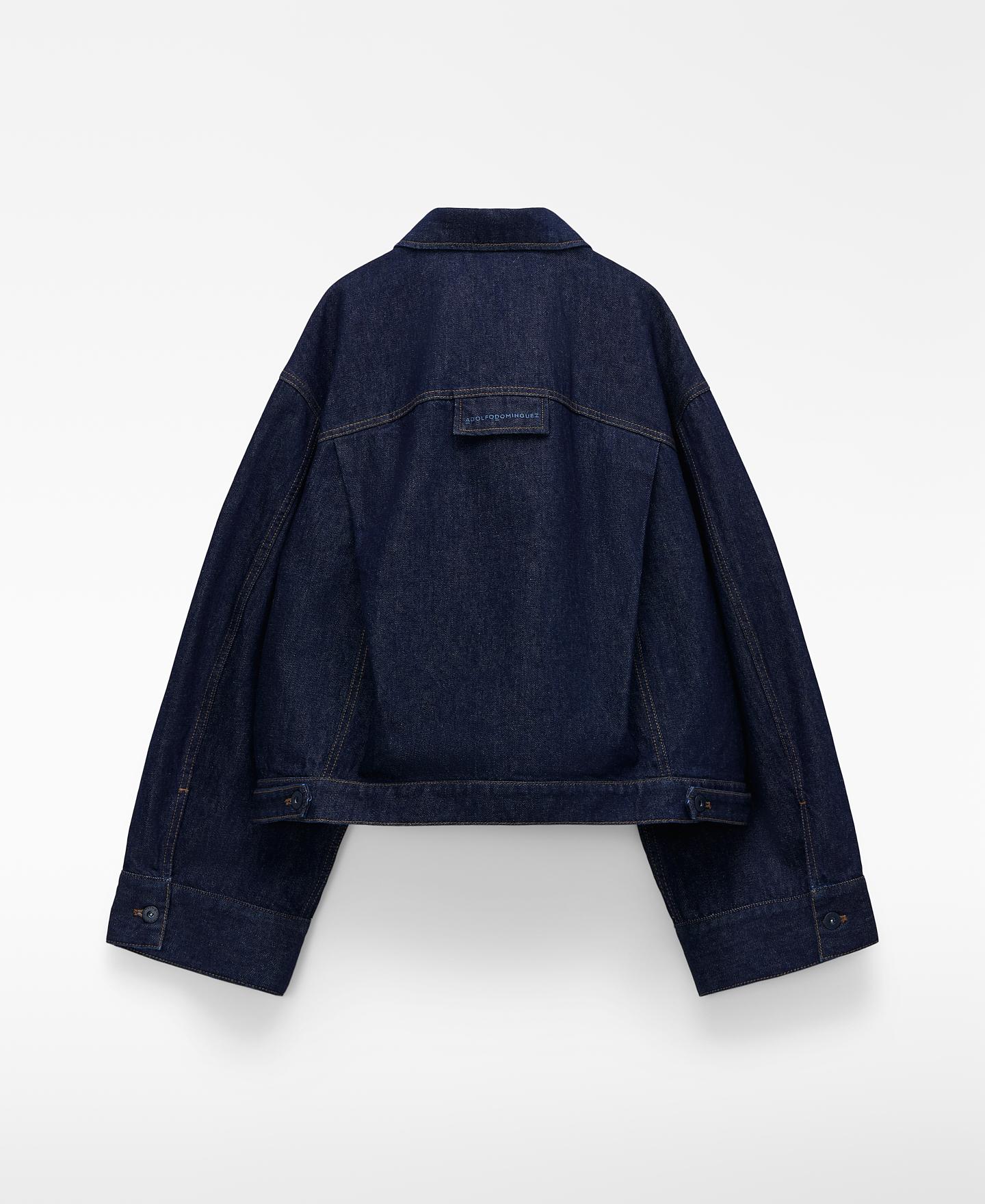 Blusão Jeans Boxy em Denim de Algodão Azul-marinho-6