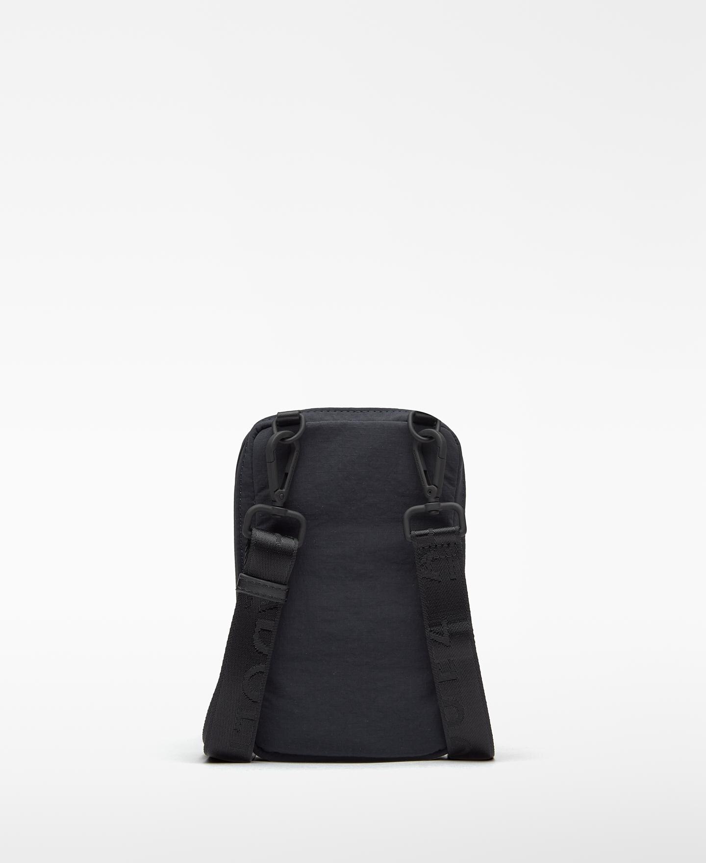 Mala a Tiracolo com Fecho Zip e Bolso Frontal Preto-2