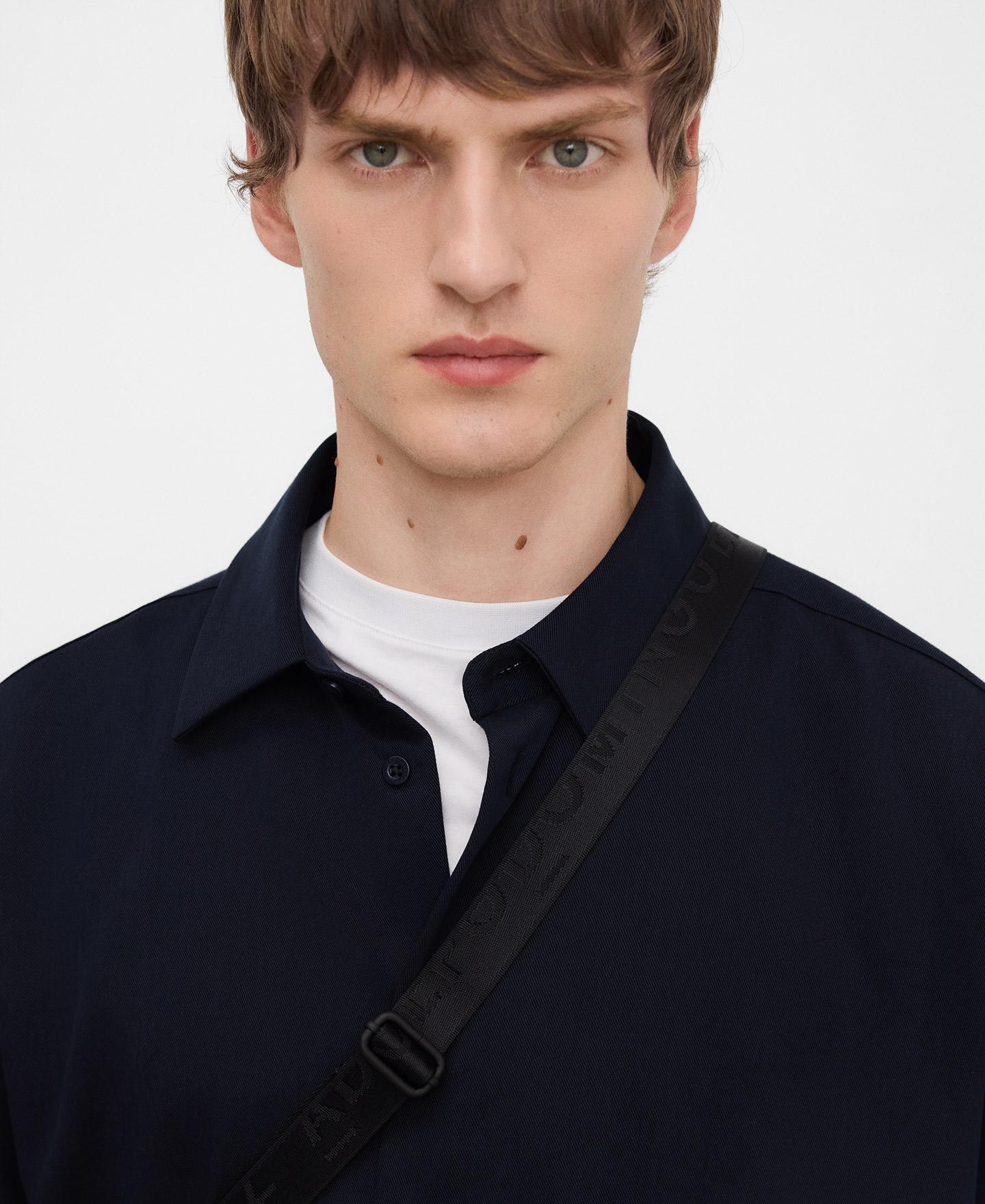 Mala a Tiracolo com Fecho Zip e Bolso Frontal Preto-5