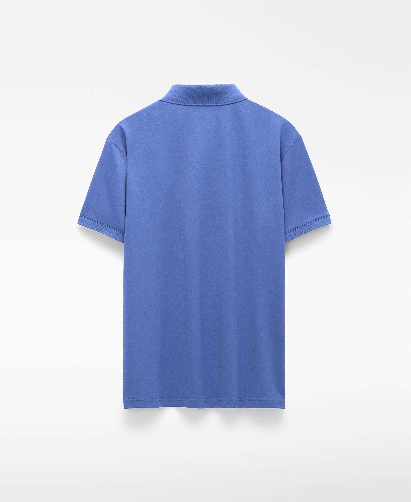 Polo de Manga Curta Regular Fit com Logo Bordado Azul-5