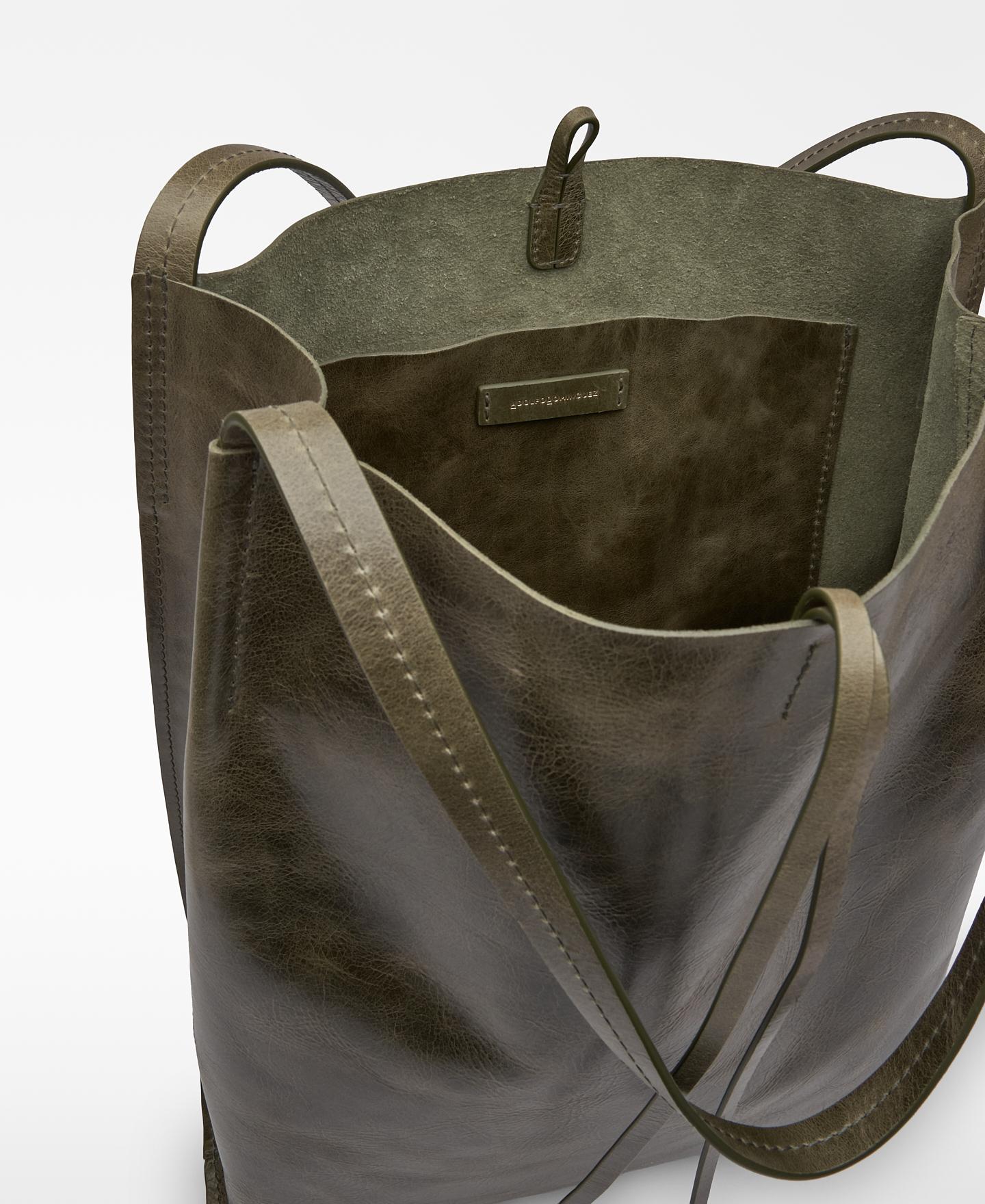 Mala Shopper Orión de Pele Verde Azeitona-4