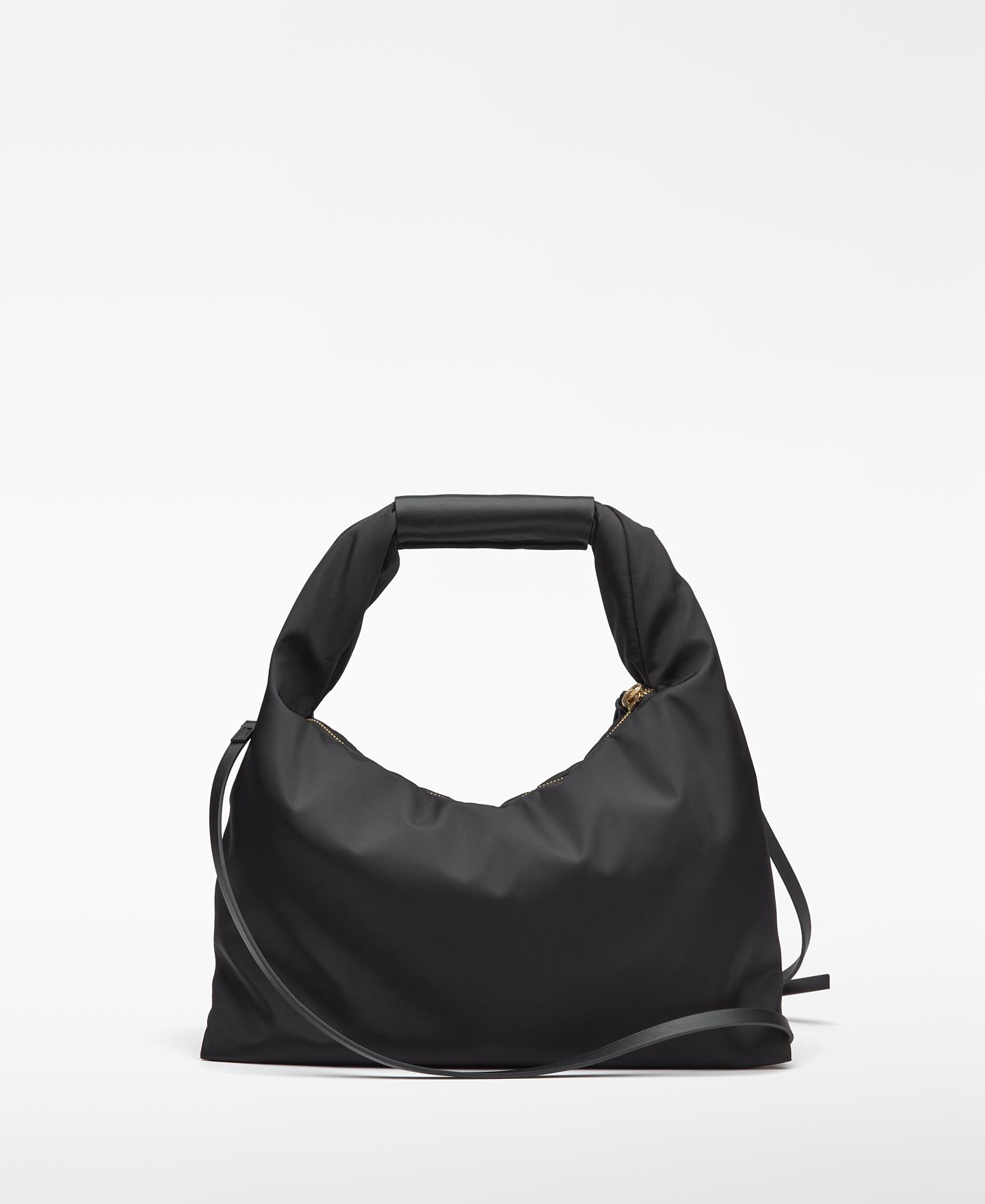 Mala de Ombro Média de Nylon Nube Preto-2