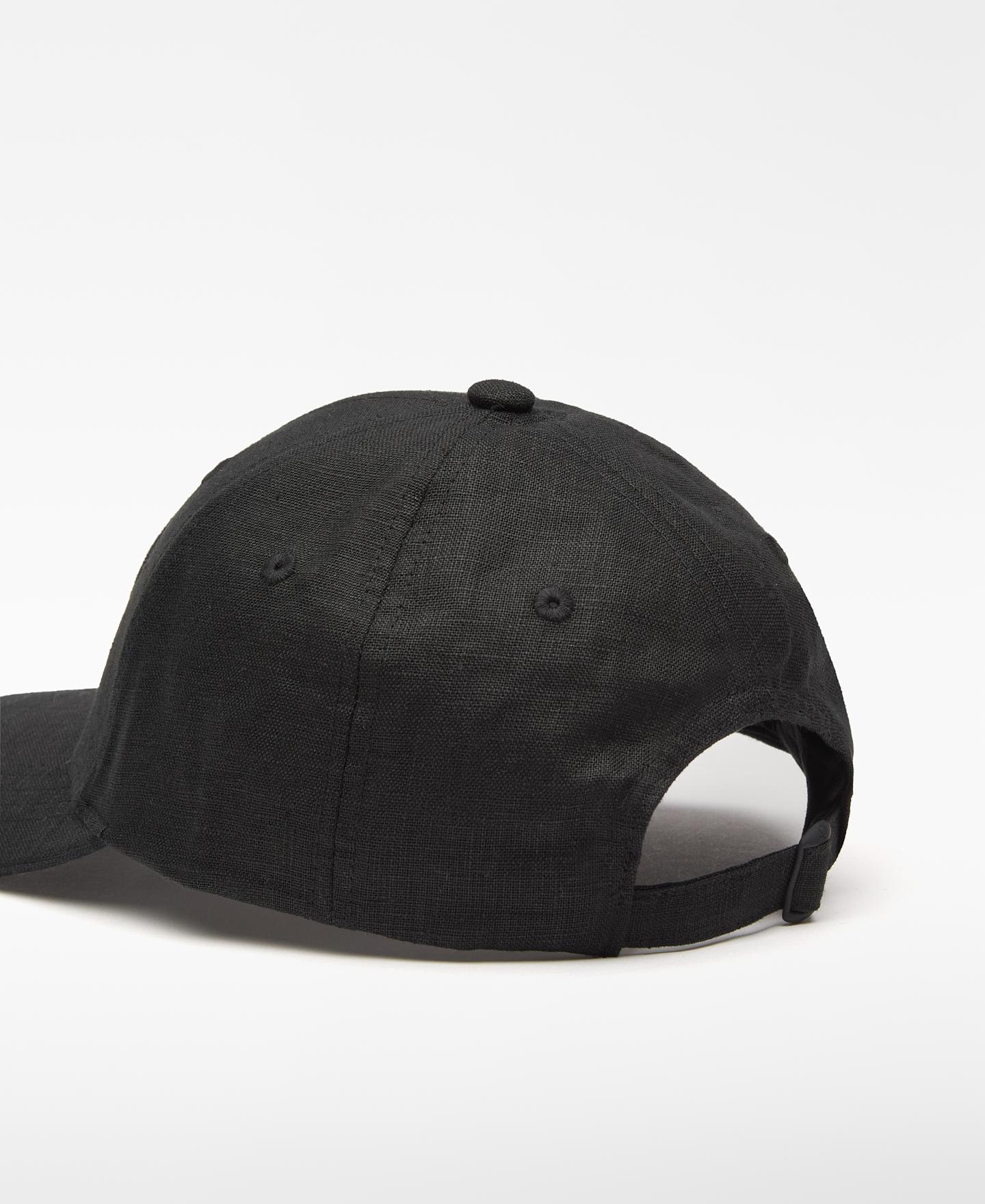 Boné de Linho com Logo Bordado Preto-3