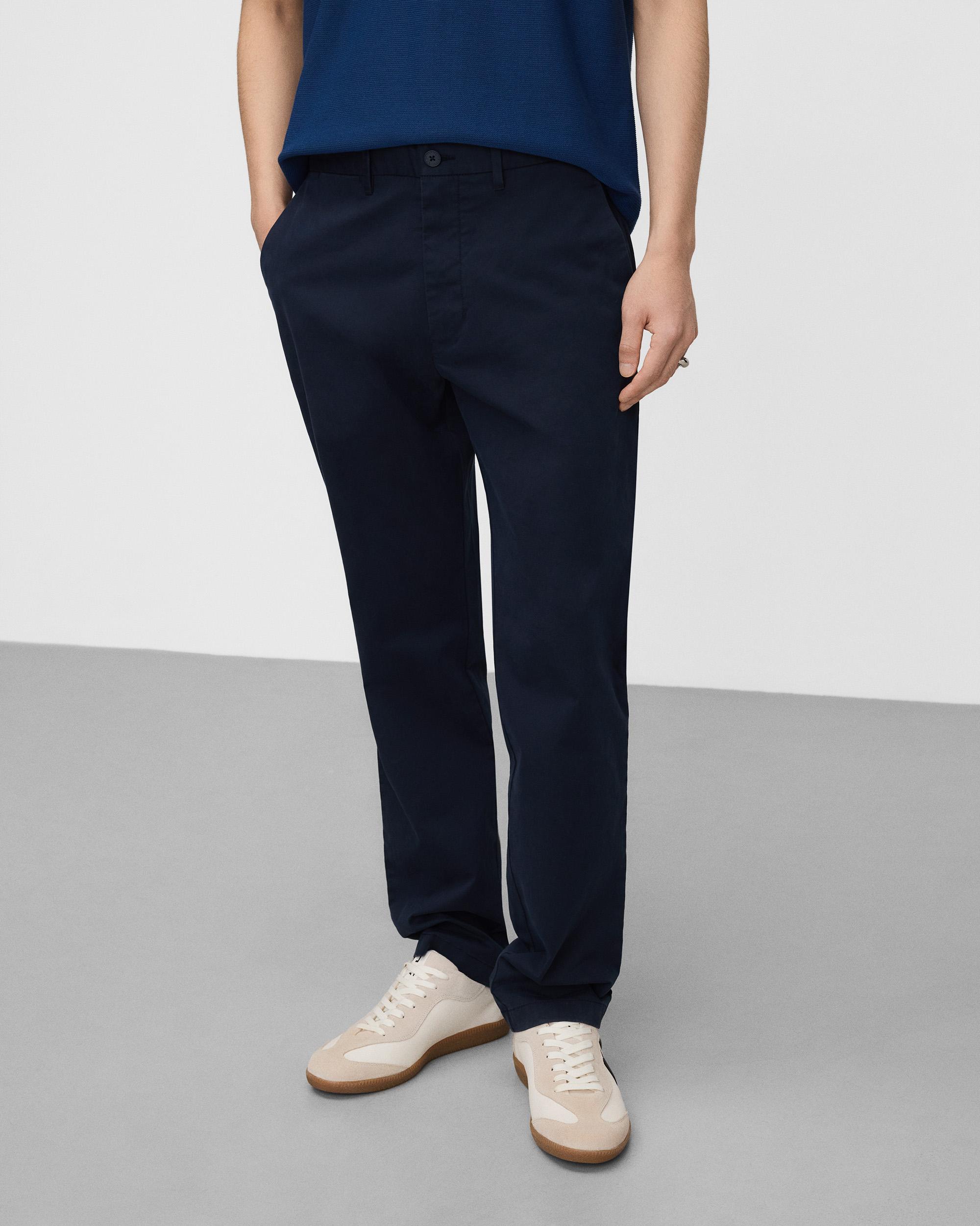 Calças Chino Regular Fit de Algodão Preto-1