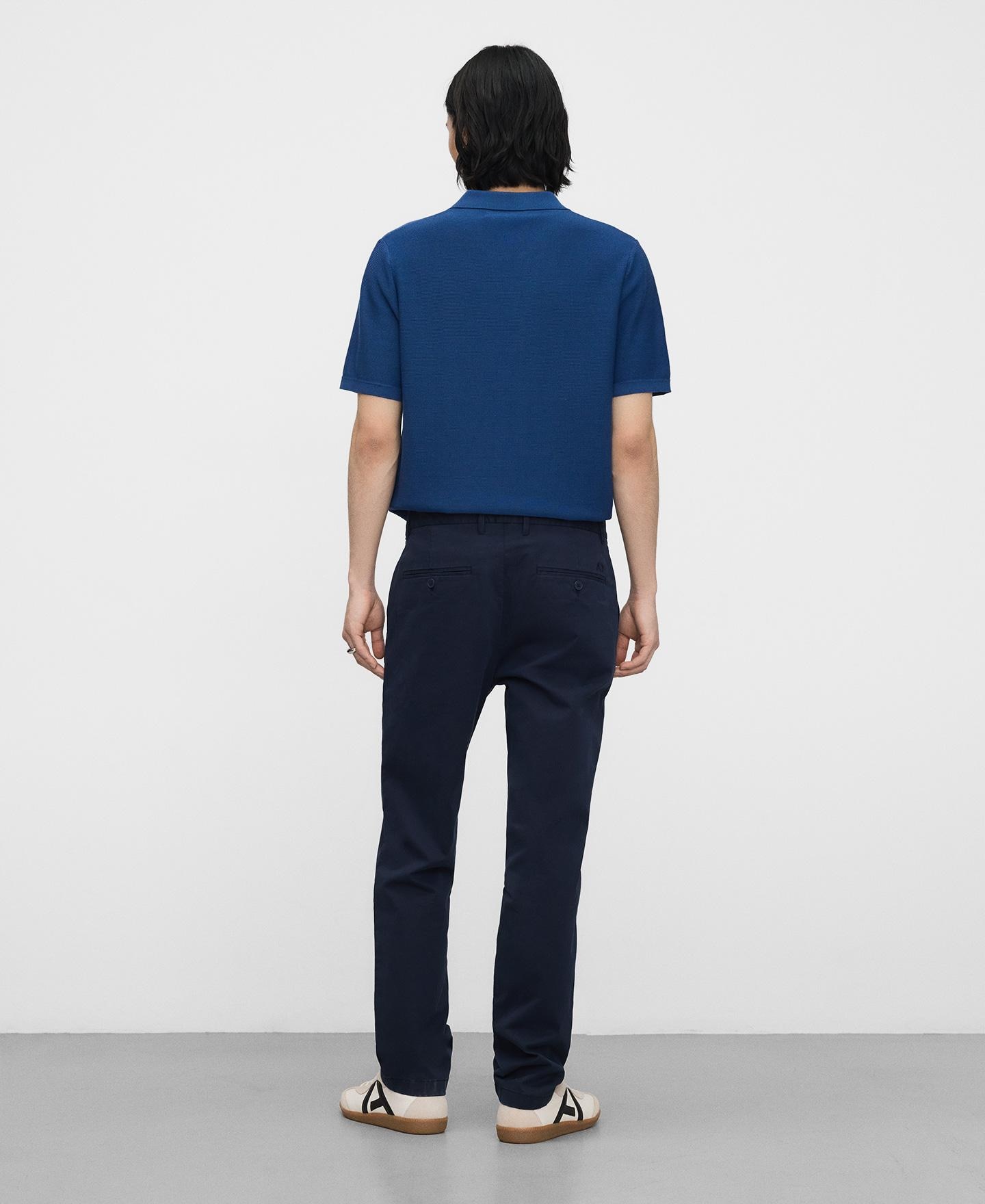 Calças Chino Regular Fit de Algodão Preto-3