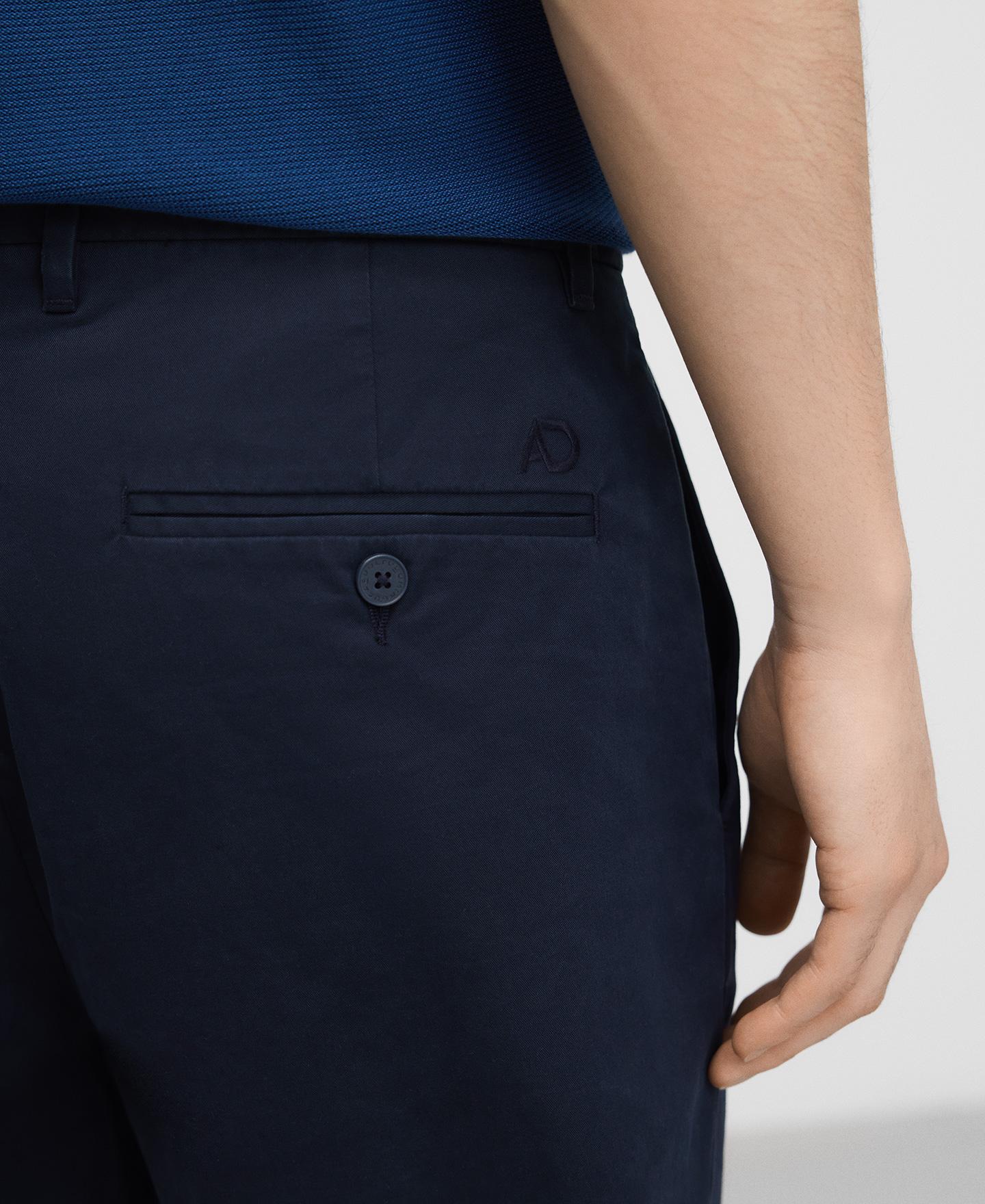 Calças Chino Regular Fit de Algodão Preto-4