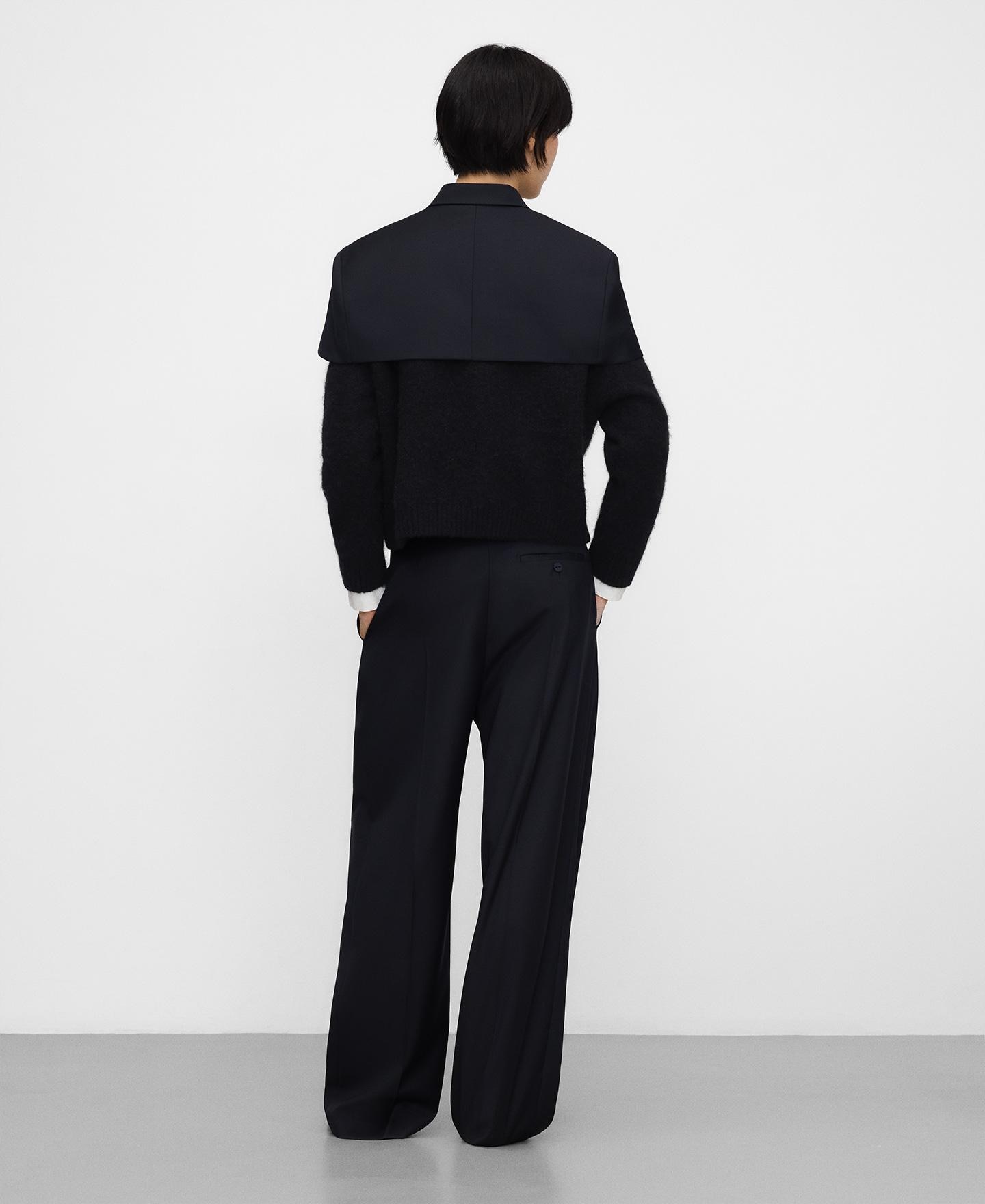 Capa Curta com Estrutura Blazer Azul-marinho-3