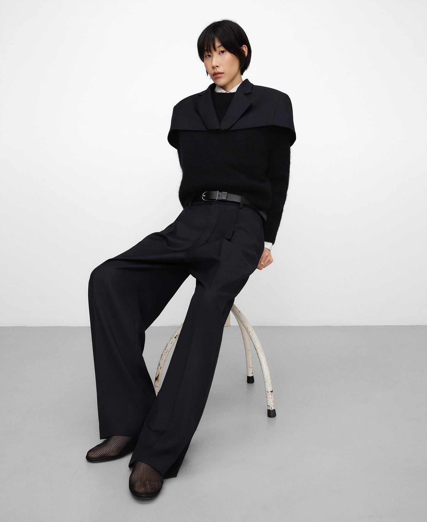 Capa Curta com Estrutura Blazer Azul-marinho-6